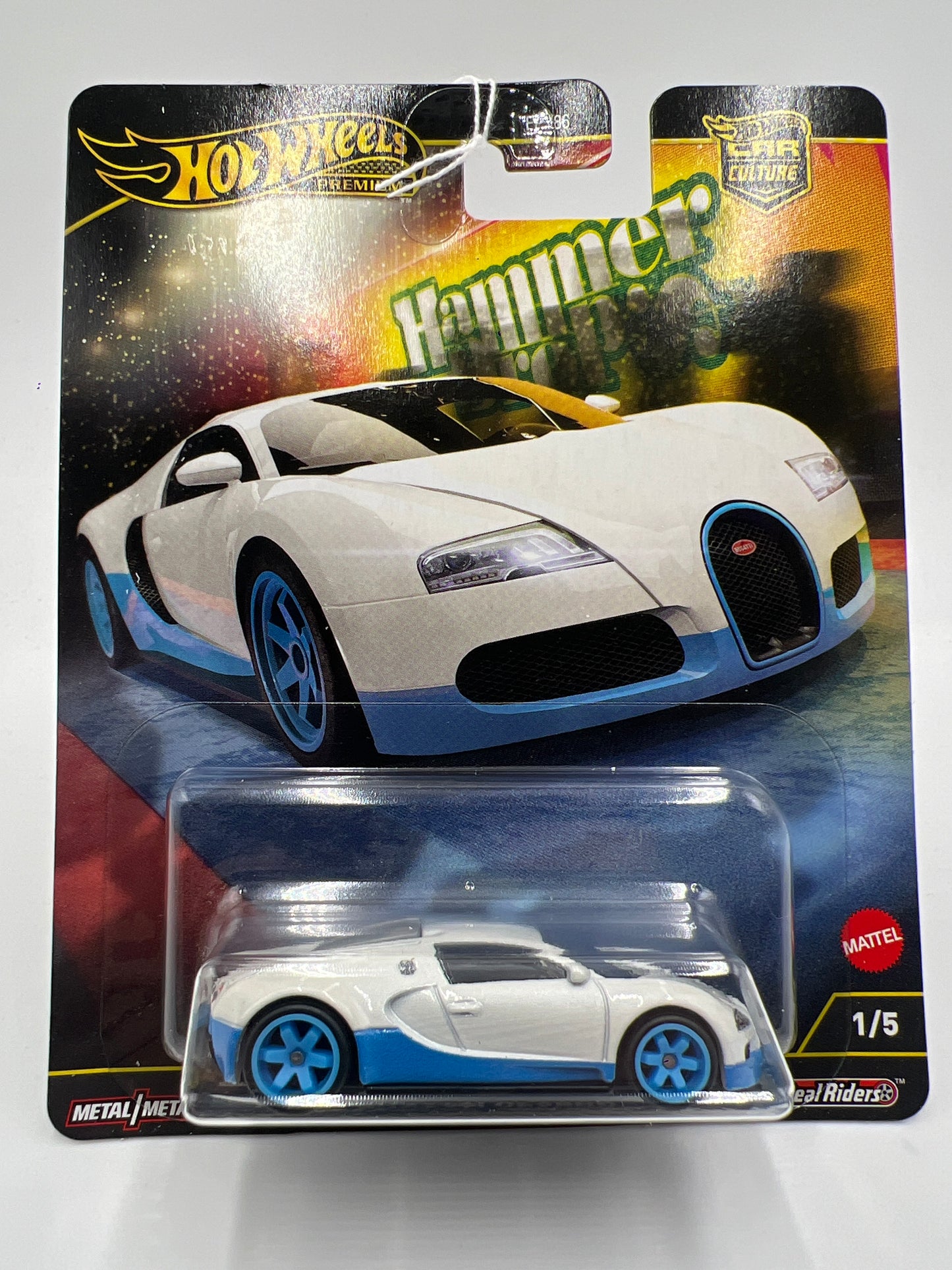 2025 Hot Wheels Car Culture Hammer Drops #1 Bugatti Veyron White/Blue 252B