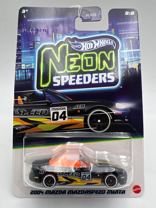 2026 Hot Wheels Neon Speeders #8 2004 Mazda Mazdaspeed Miata Black W/Metal Base