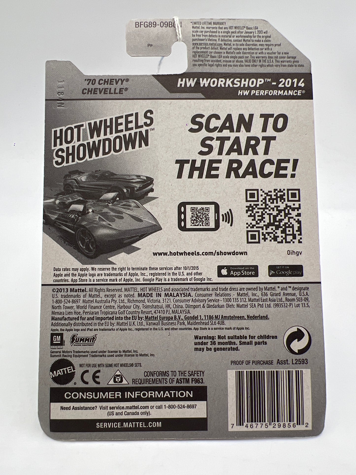 2014 Hot Wheels Walmart Exclusive Zamac 15 #243 70 Chevy Chevelle Summit 148E