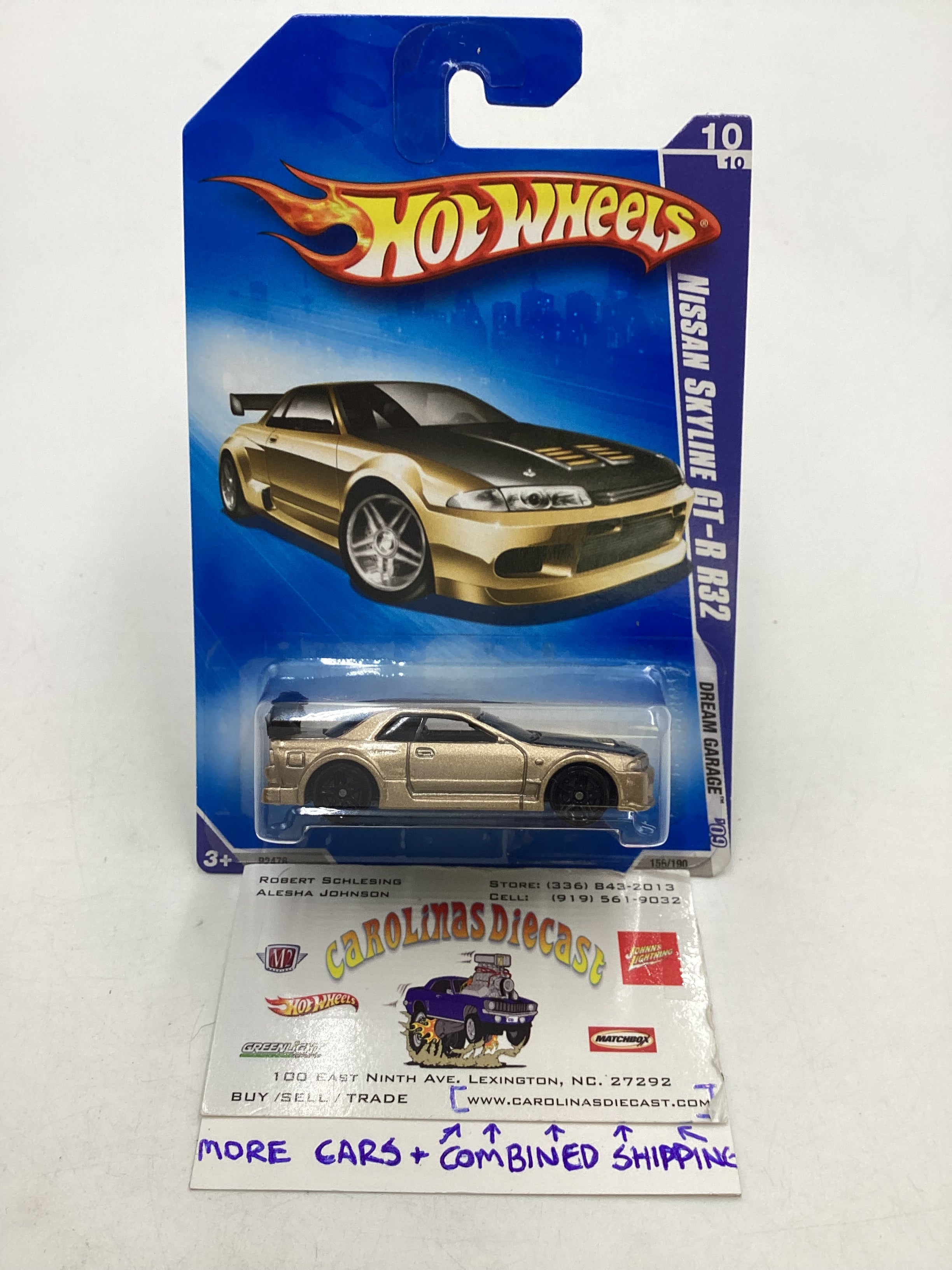 2009 Hot Wheels #156 Nissan Skyline GT-R R32 Gold W/Protector