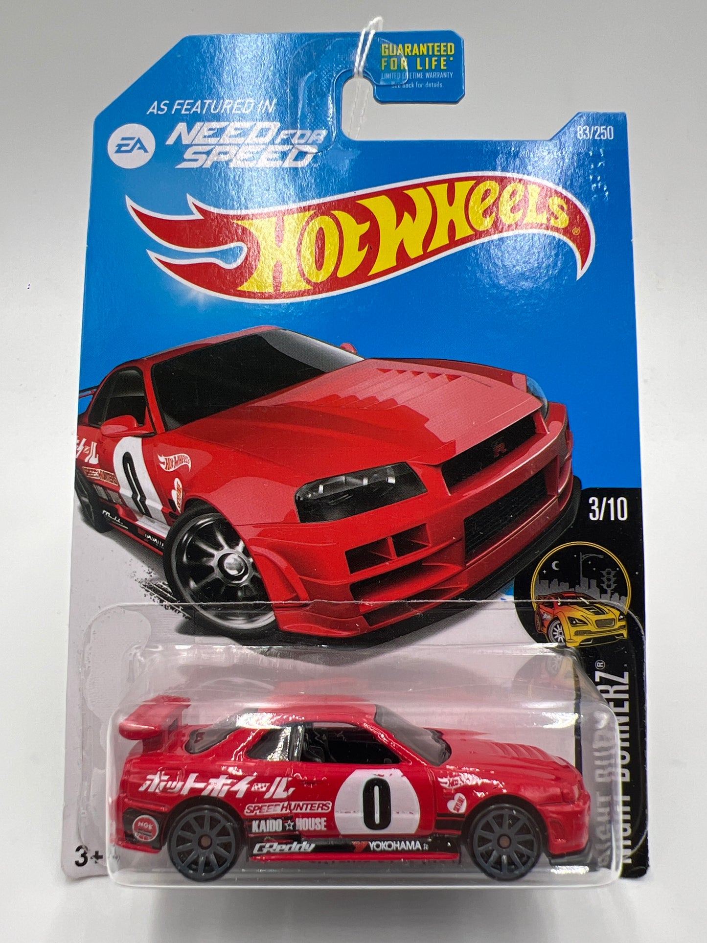 2016 Hot Wheels Nightburnerz #83 Nissan Skyline GT-R R34 Red Need for Speed SR