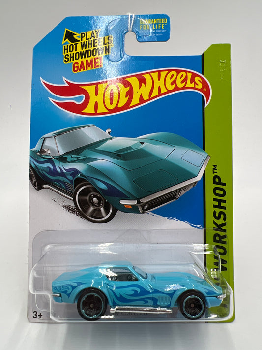 2014 Hot Wheels Workshop #209 Kmart Exclusive 69 Corvette Light Blue 239B
