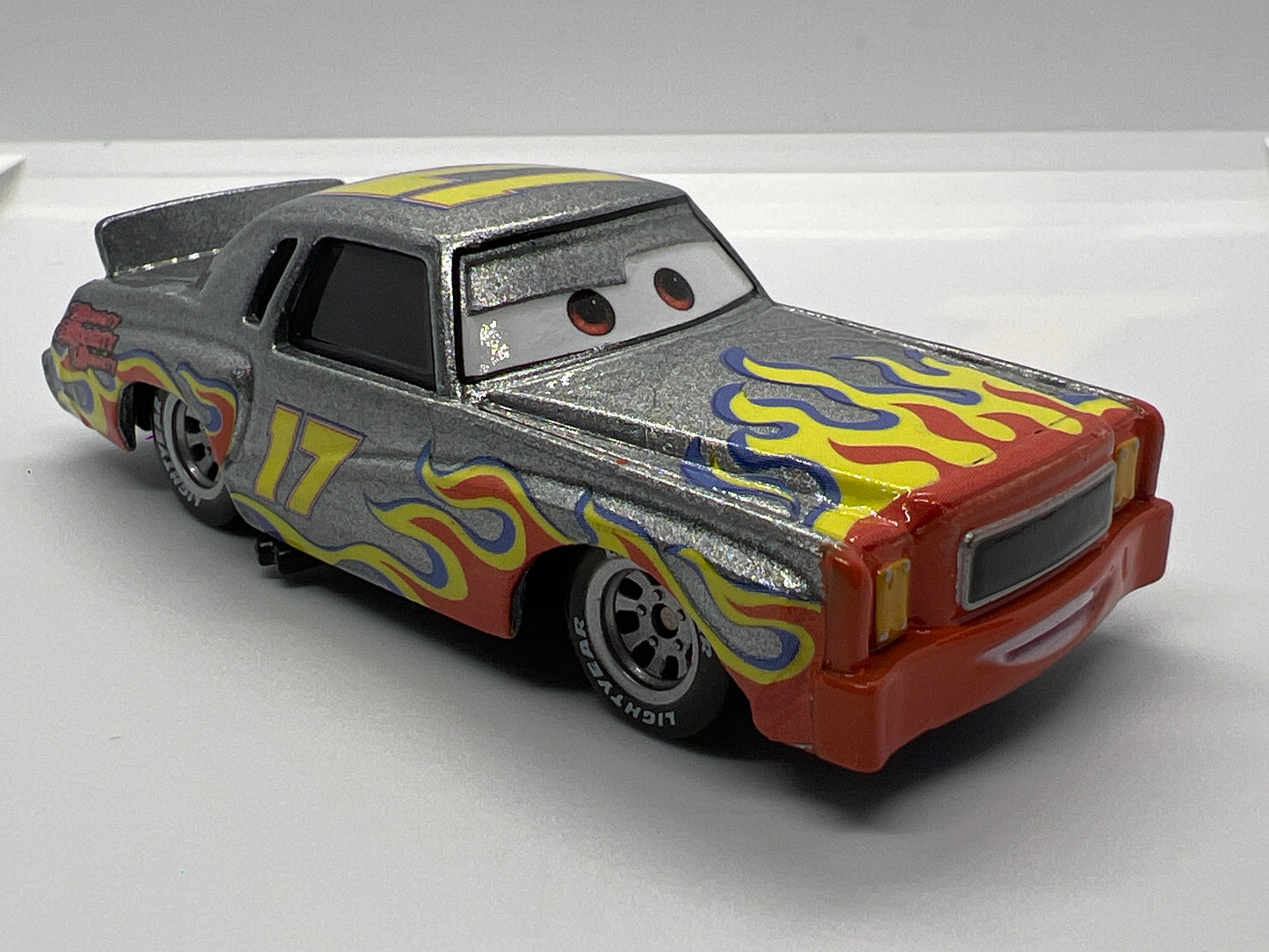 Disney Pixar Cars #17 Darrel Cartrip Silver/Flames Loose