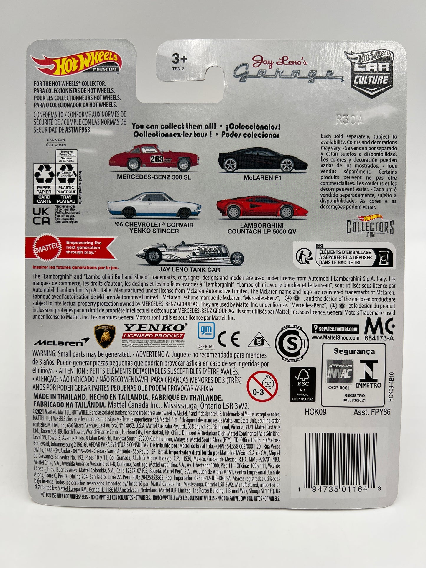 Hot Wheels Premium Jay Lenos Garage #4 Lamborghini Countach LP 5000 QV Red