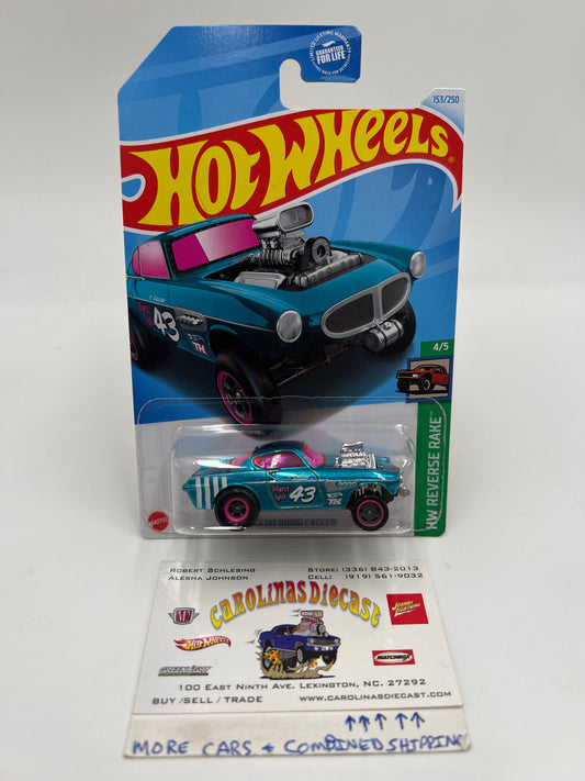 2024 Hot Wheels Super Treasure Hunt #153 Volvo P1800 Gasser Blue W/Protector