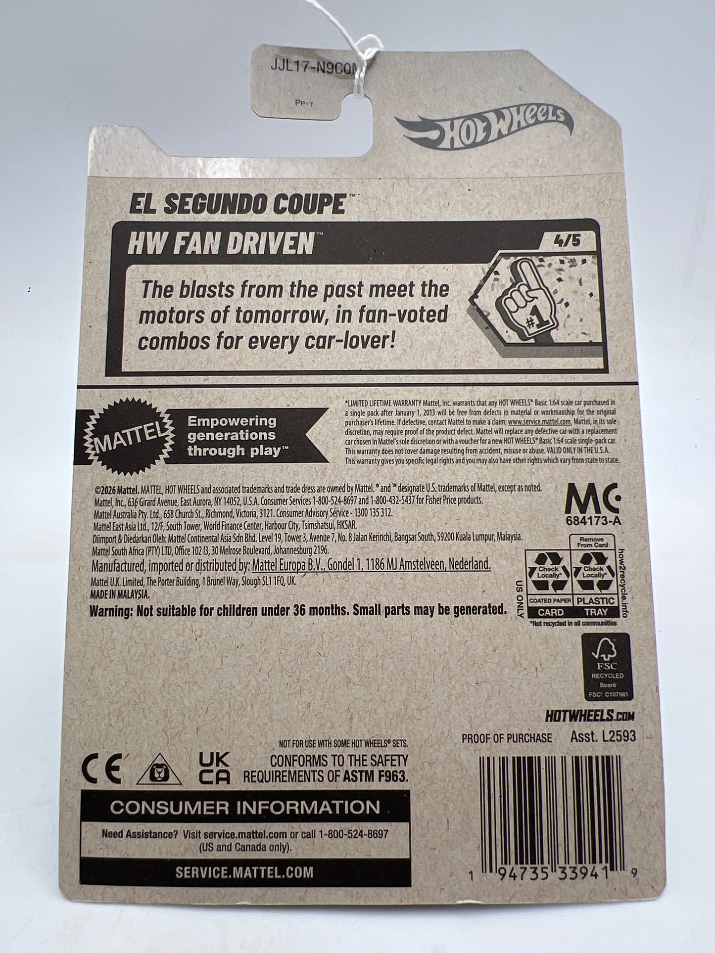 2026 Hot Wheels M Case #96 El Segundo Coupe Green