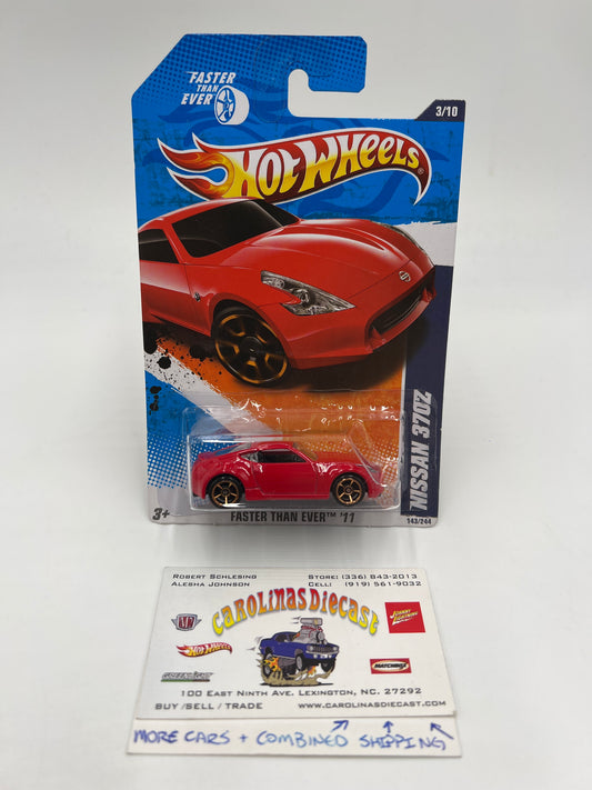 2011 Hot Wheels Faster Than Ever #143 Nissan 370Z Red W/Protector See Description