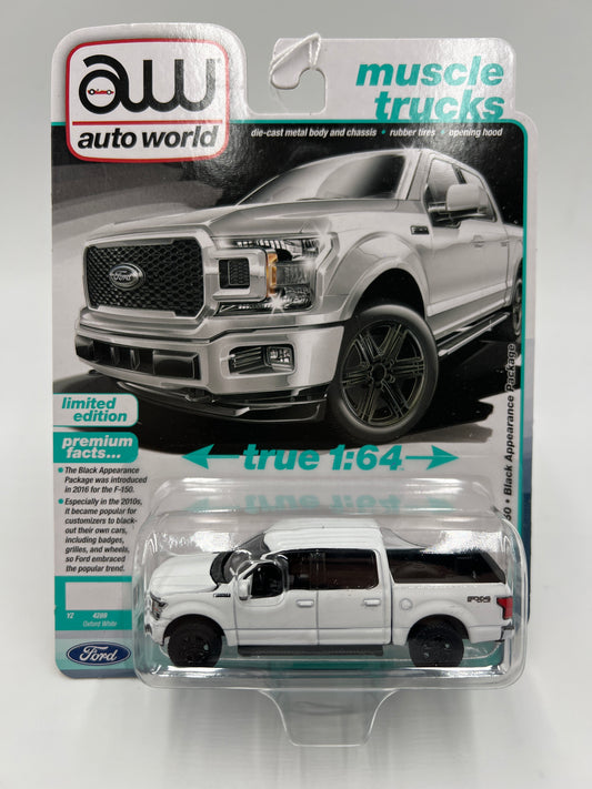 2025 Auto World Muscle Trucks Release 1 Version A 2020 Ford F-150 Black Appearance Package White 183D