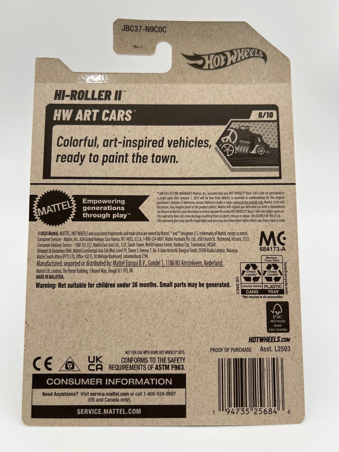 2025 Hot Wheels C Case Super Treasure Hunt #61 Hi-Roller II Black/White W/Protector #1