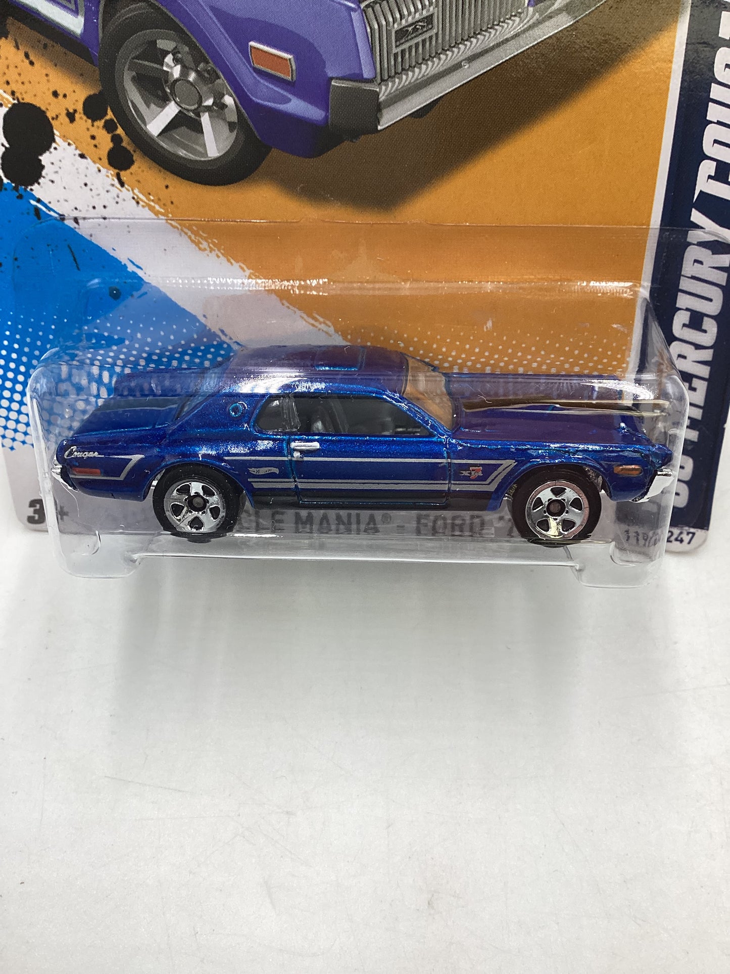 2012 Hot Wheels Muscle Mania Ford #119 68 Mercury Cougar Blue (5SP Wheels) 40D