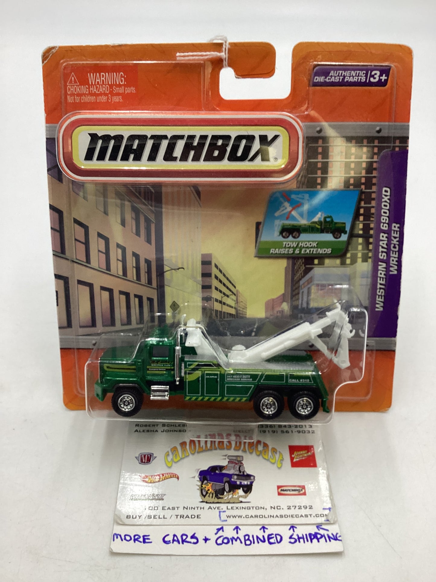 Matchbox Real Working Rigs Western Star 6900XD Wrecker Green