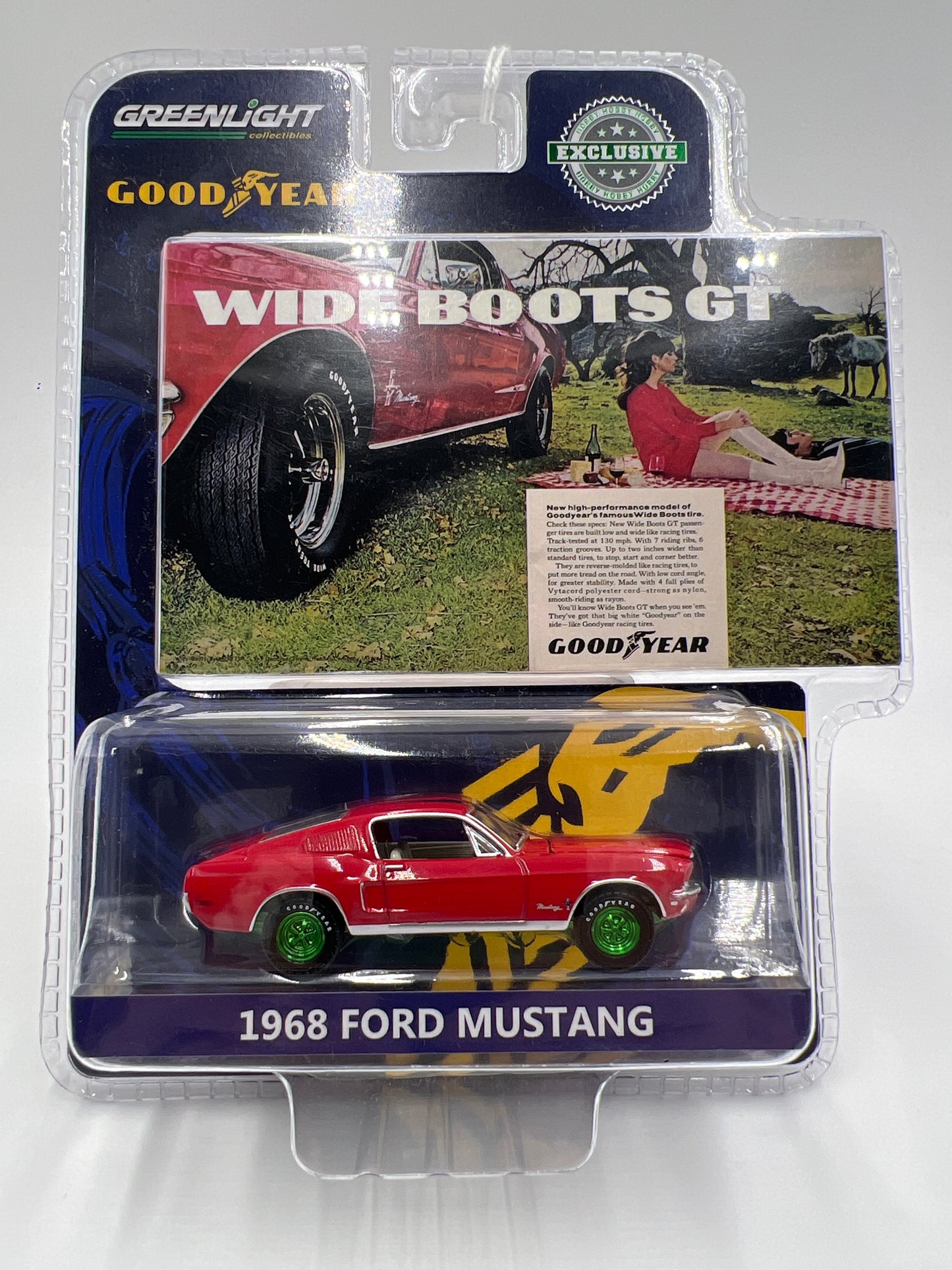 Greenlight Hobby Exclusive Goodyear CHASE 1968 Ford Mustang Red
