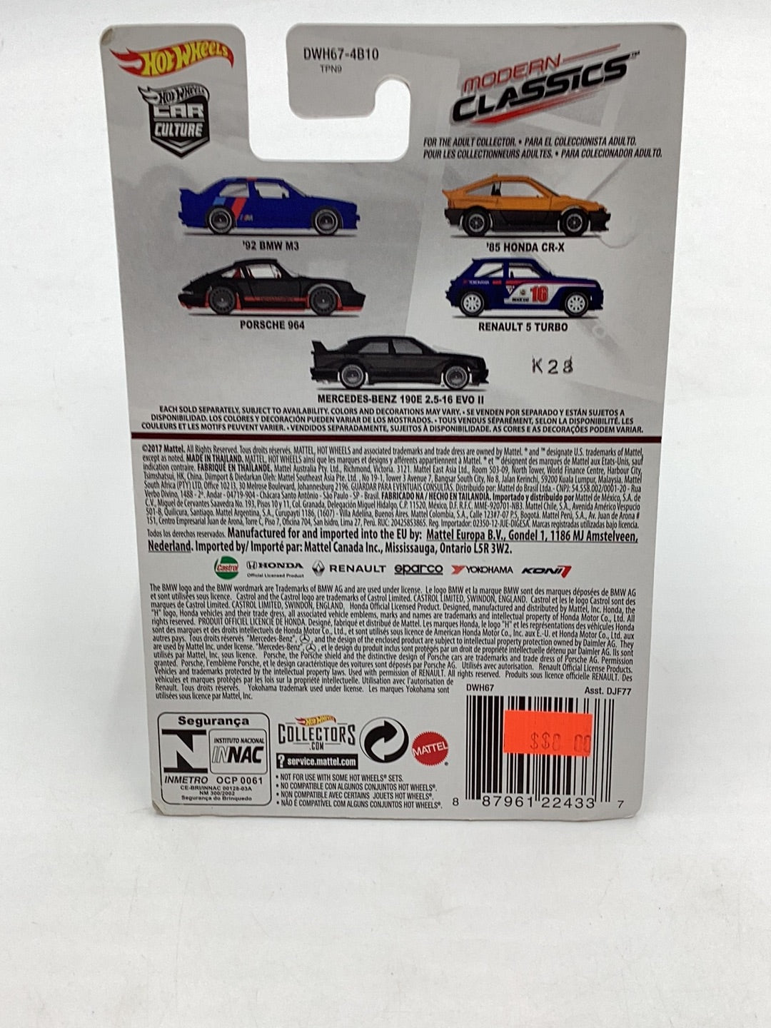 Hot wheels car culture modern classics #3 Porsche 964 with protector cracked blister