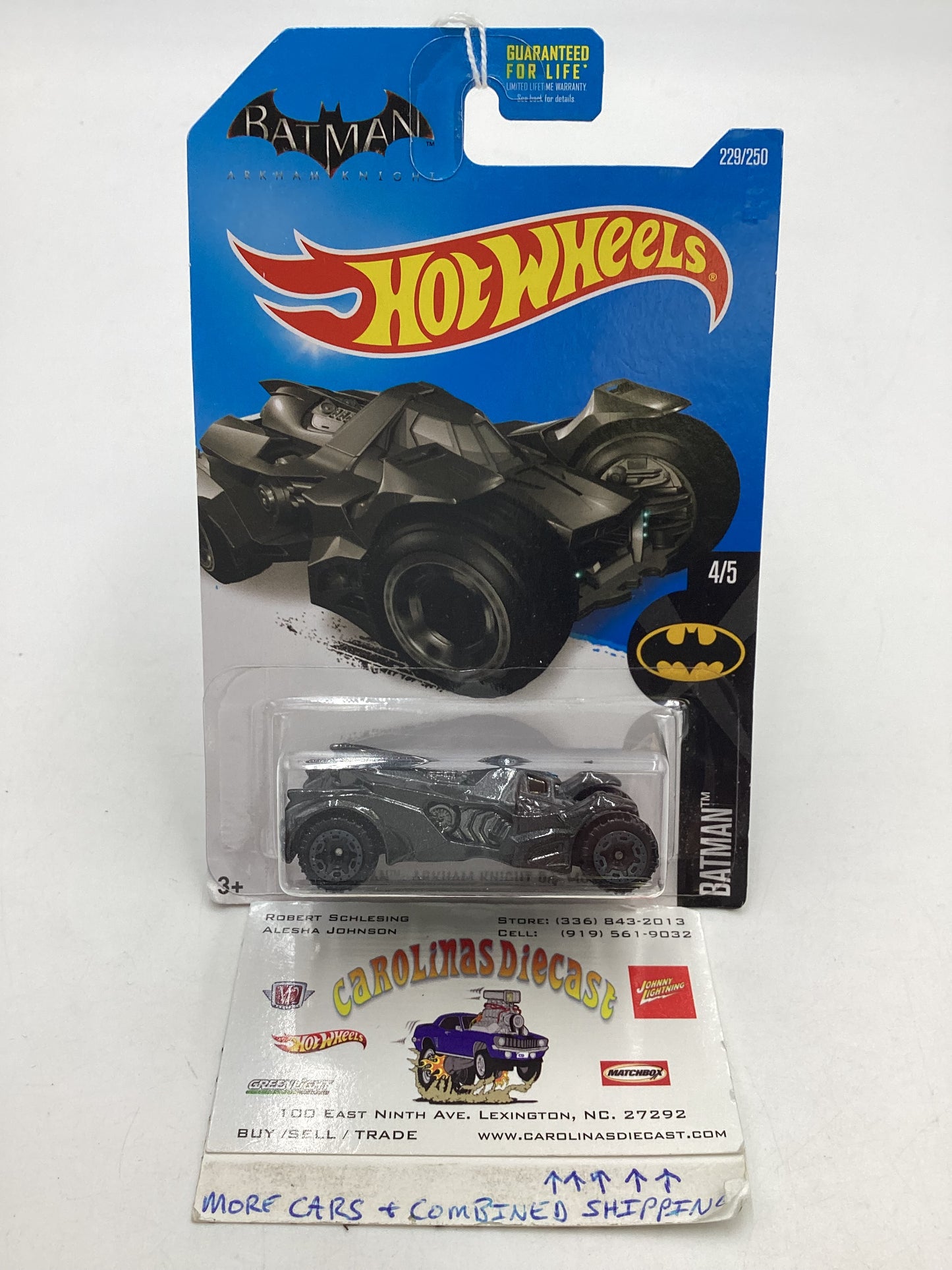 2016 Hot wheels #229 Batman Arkham Knight Batmobile 114H