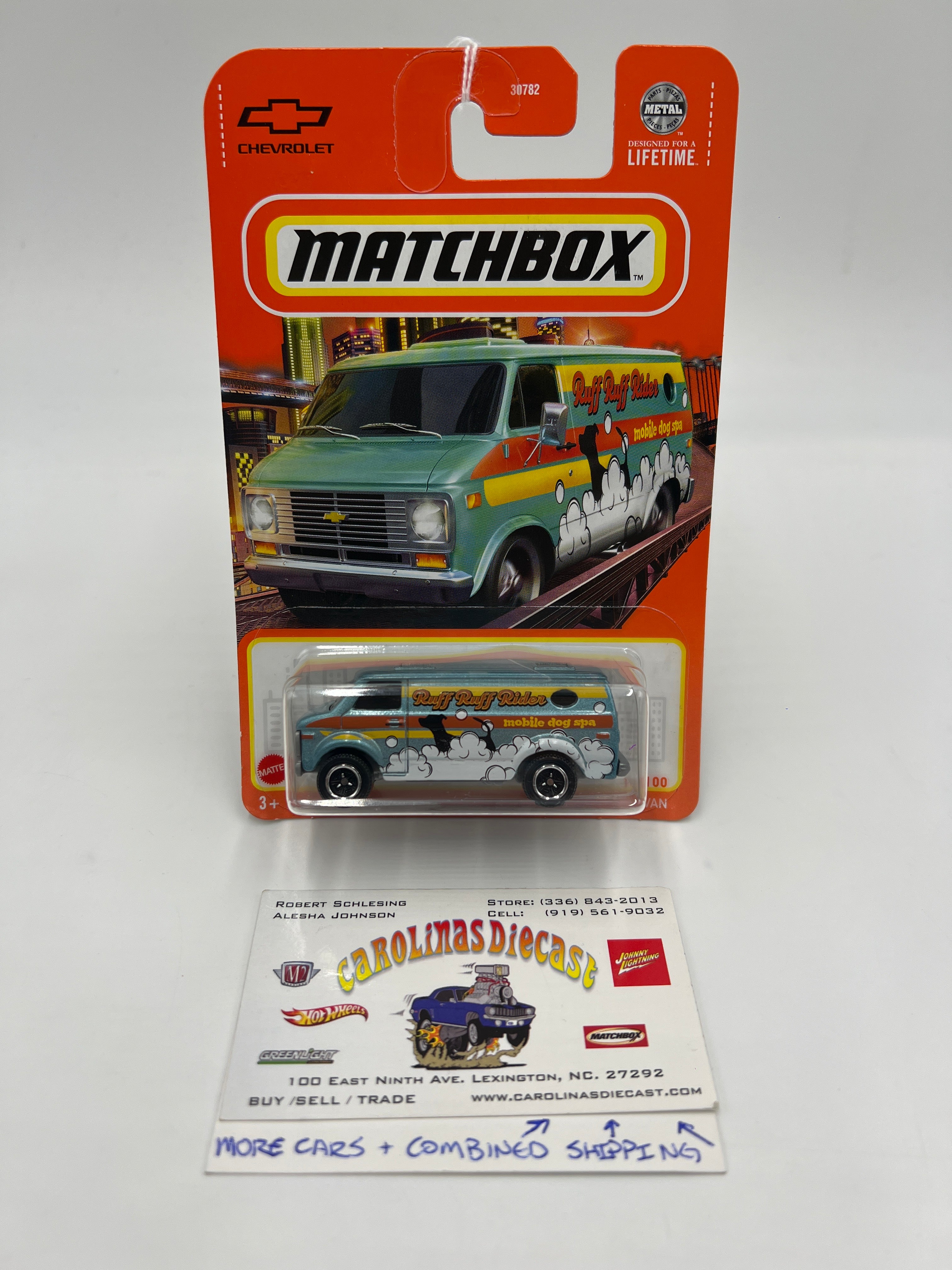 Matchbox #14 Ruff Ruff Rider 75 Chevy Van Light Blue 208B