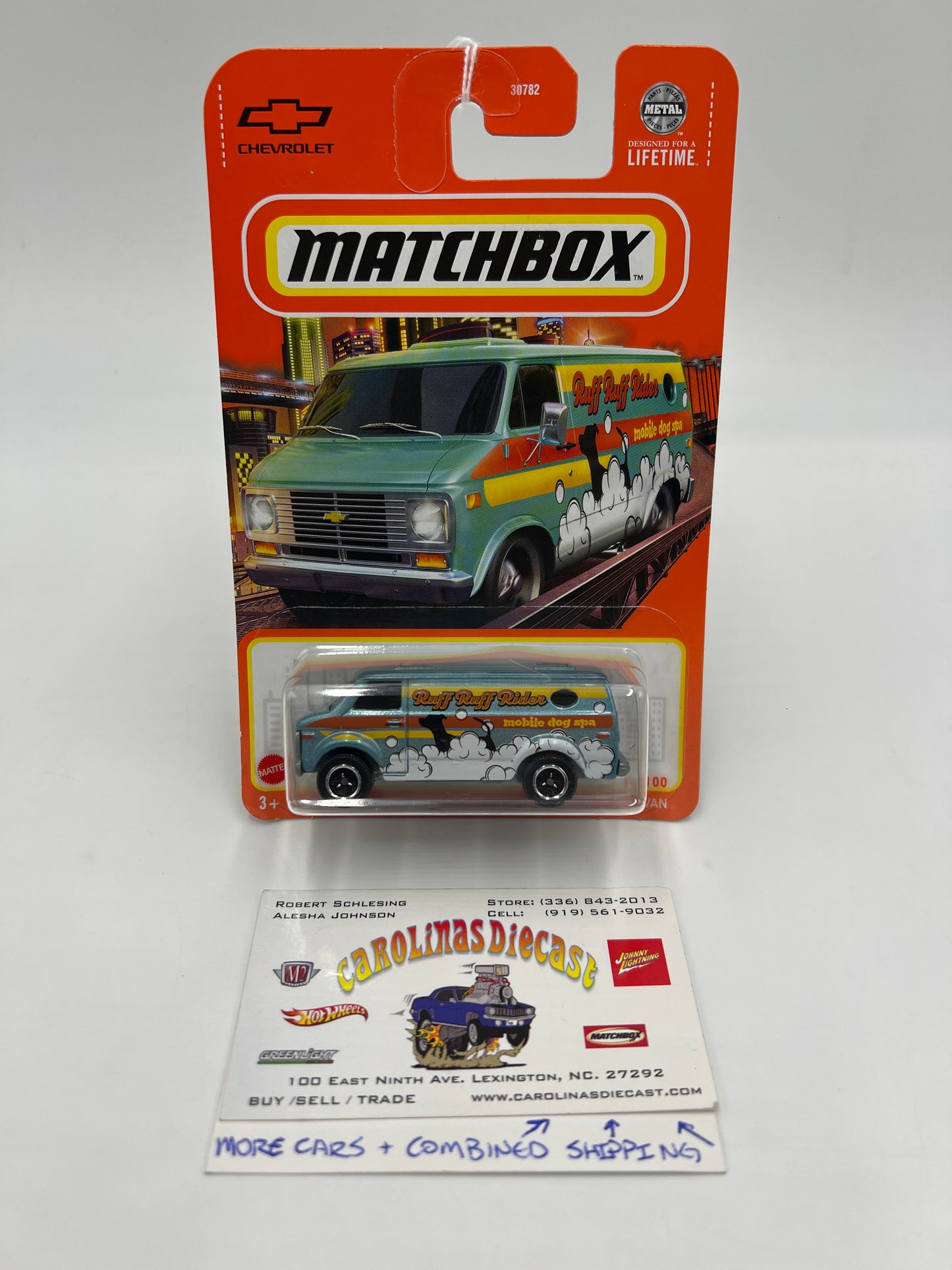 Matchbox #14 Ruff Ruff Rider 75 Chevy Van Light Blue 208B