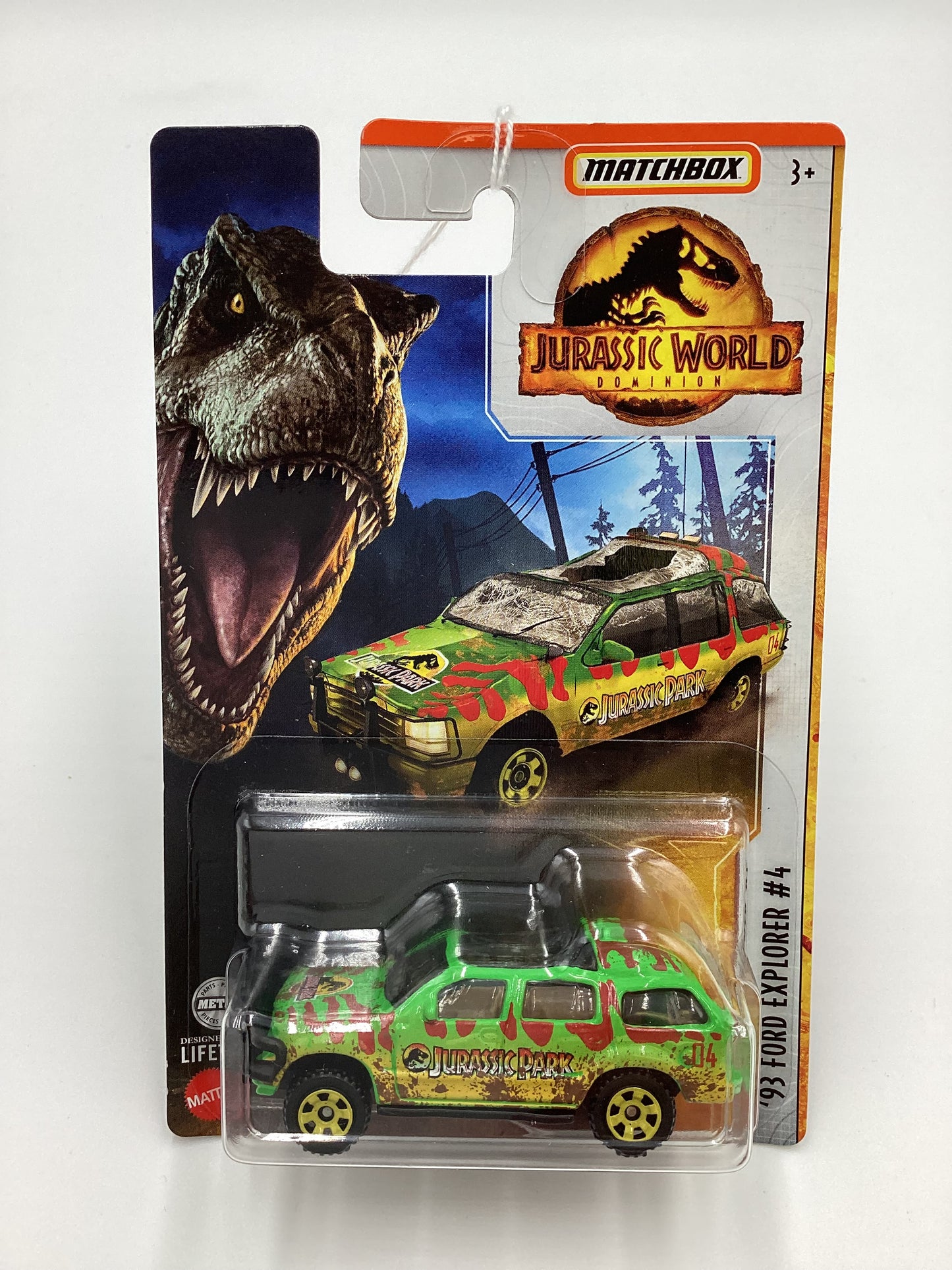 2022 Matchbox Jurassic World Domination 93 Ford Explorer #4 Green Wrecked 163A