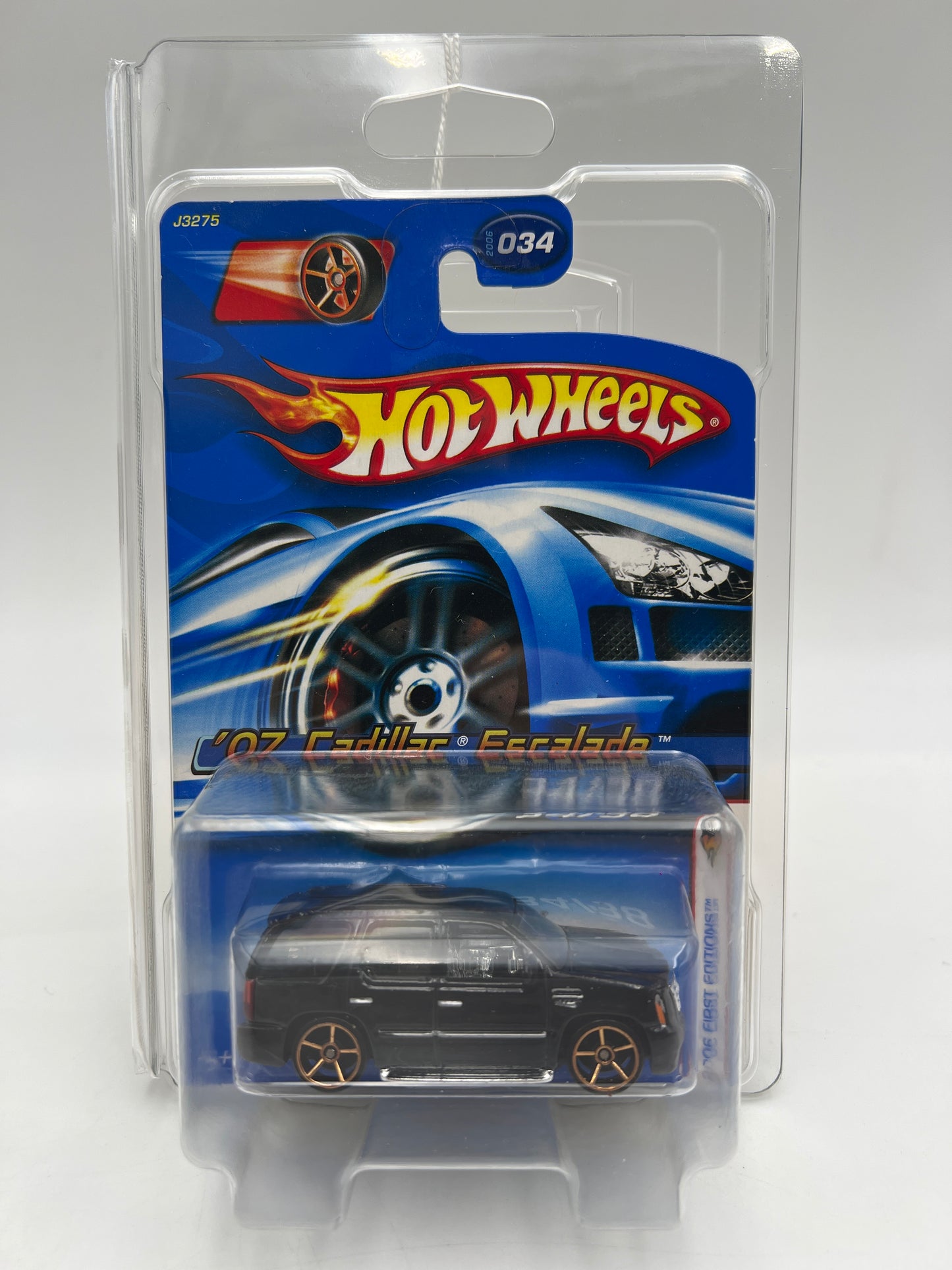 2006 Hot Wheels Faster Than Ever #34 07 Cadillac Escalade Black FTE Gold W/Protector
