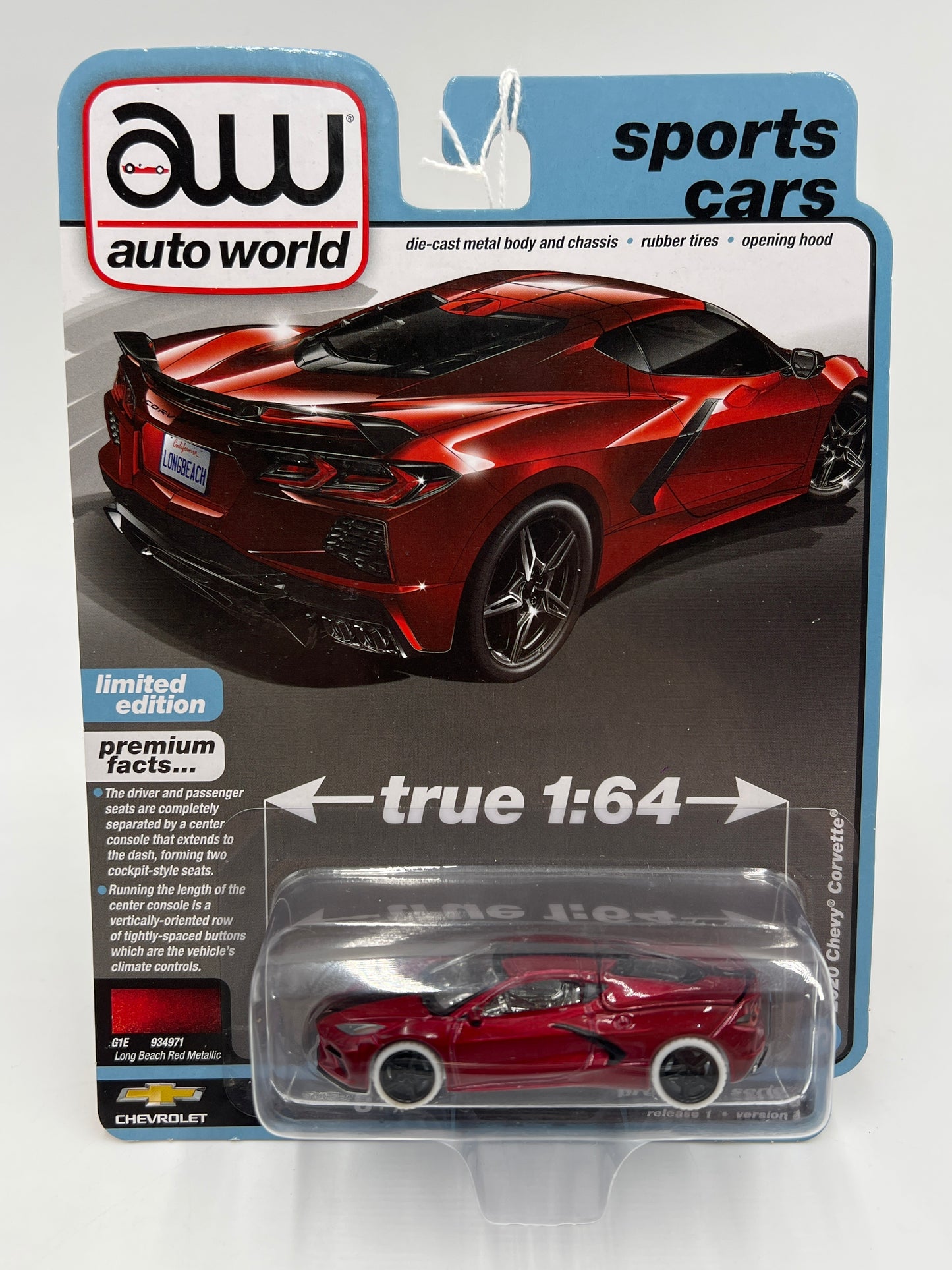 Auto World Sports Cars Release 1 Version A Ultra Red CHASE 2020 Chevy Corvette C8 Red