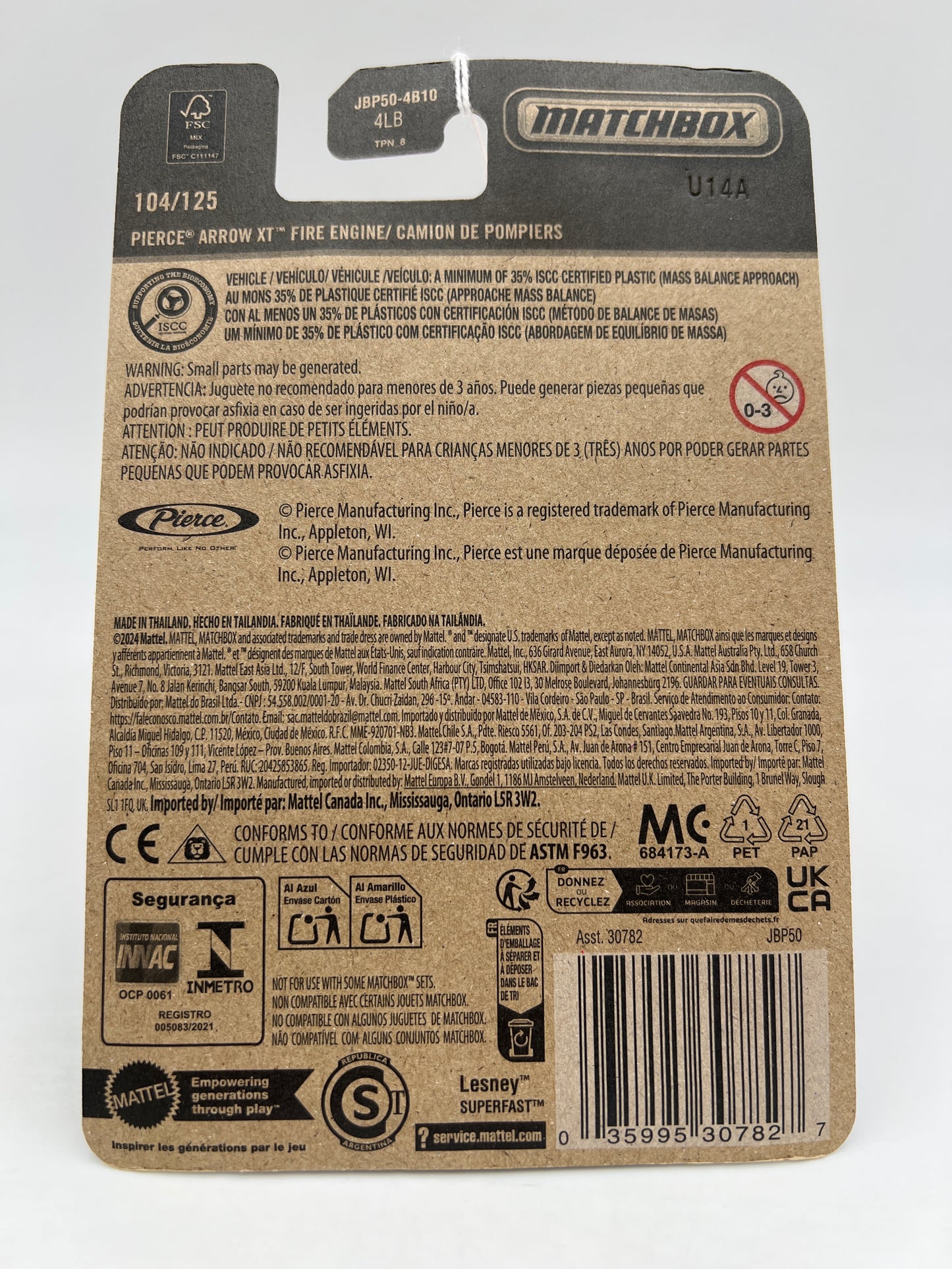 Matchbox #104 Pierce Arrow XT Fire Engine White 211G