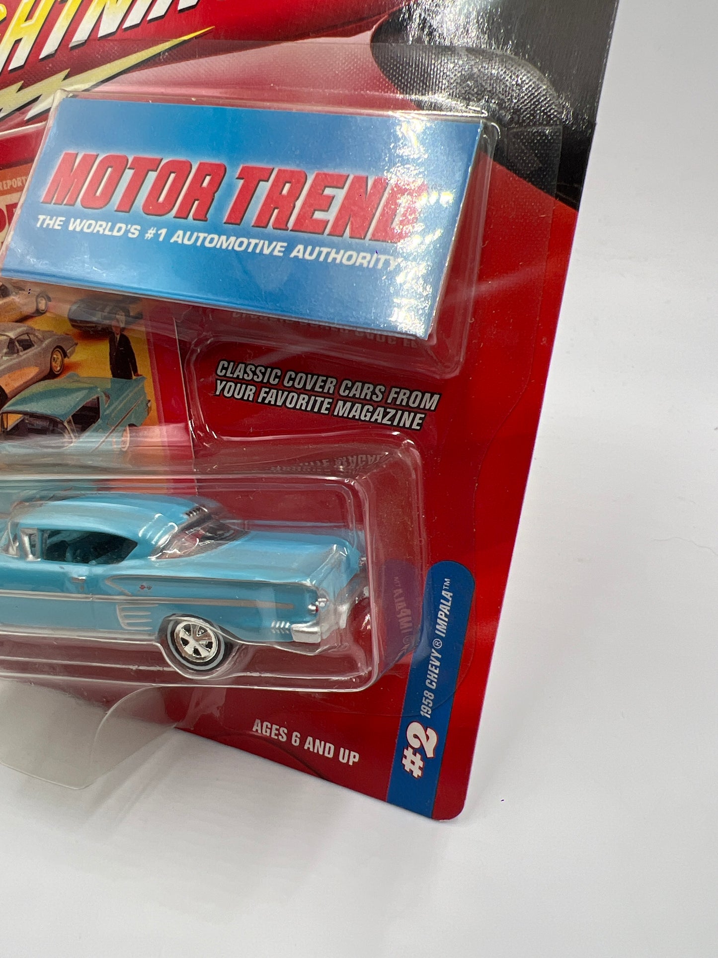 Johnny Lightning Motor Trend #2 1958 Chevy Impala Light Blue 221E