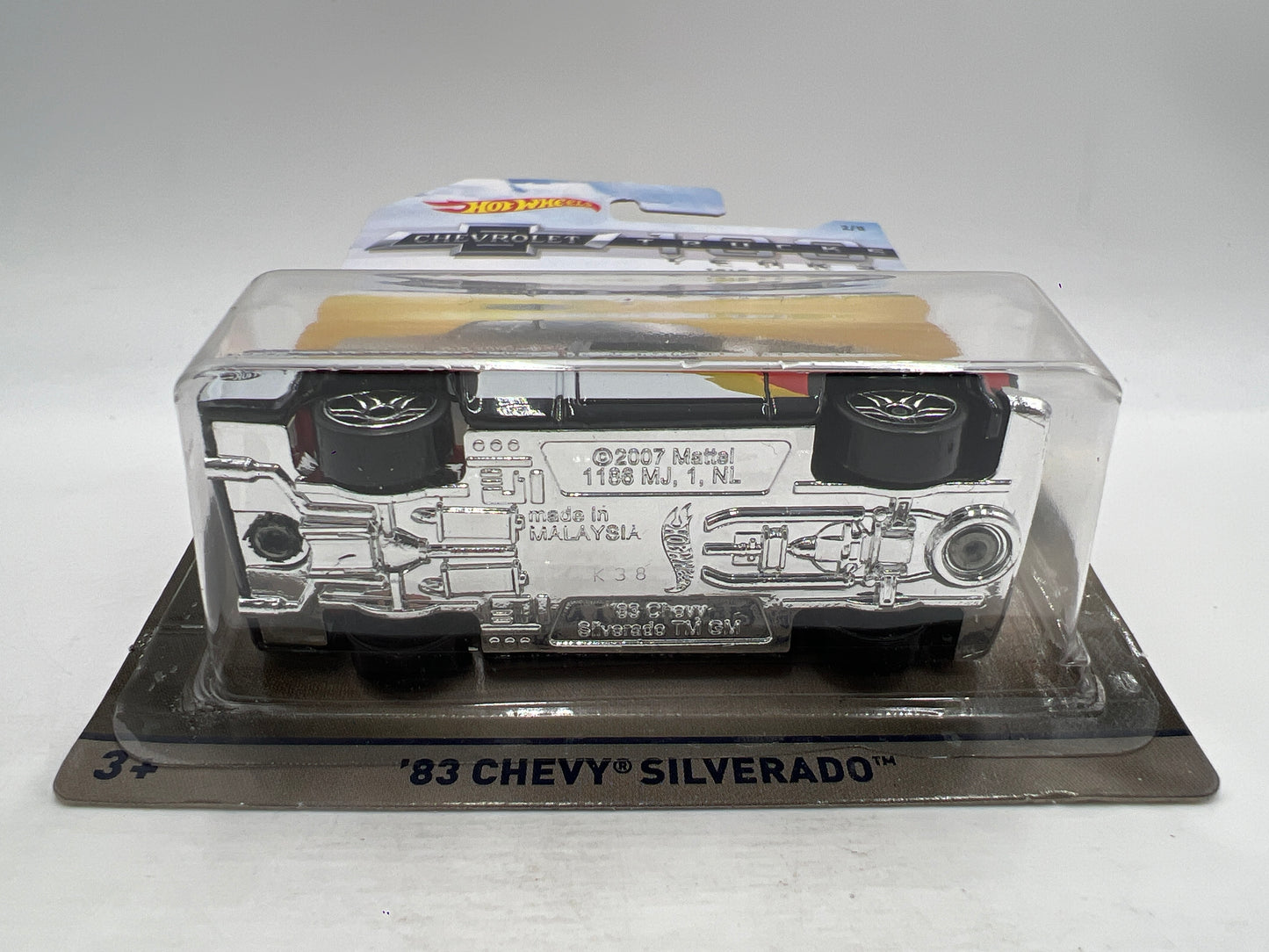 Hot Wheels Walmart Chevrolet Trucks 100 Years #2 83 Chevy Silverado Black W/Protector