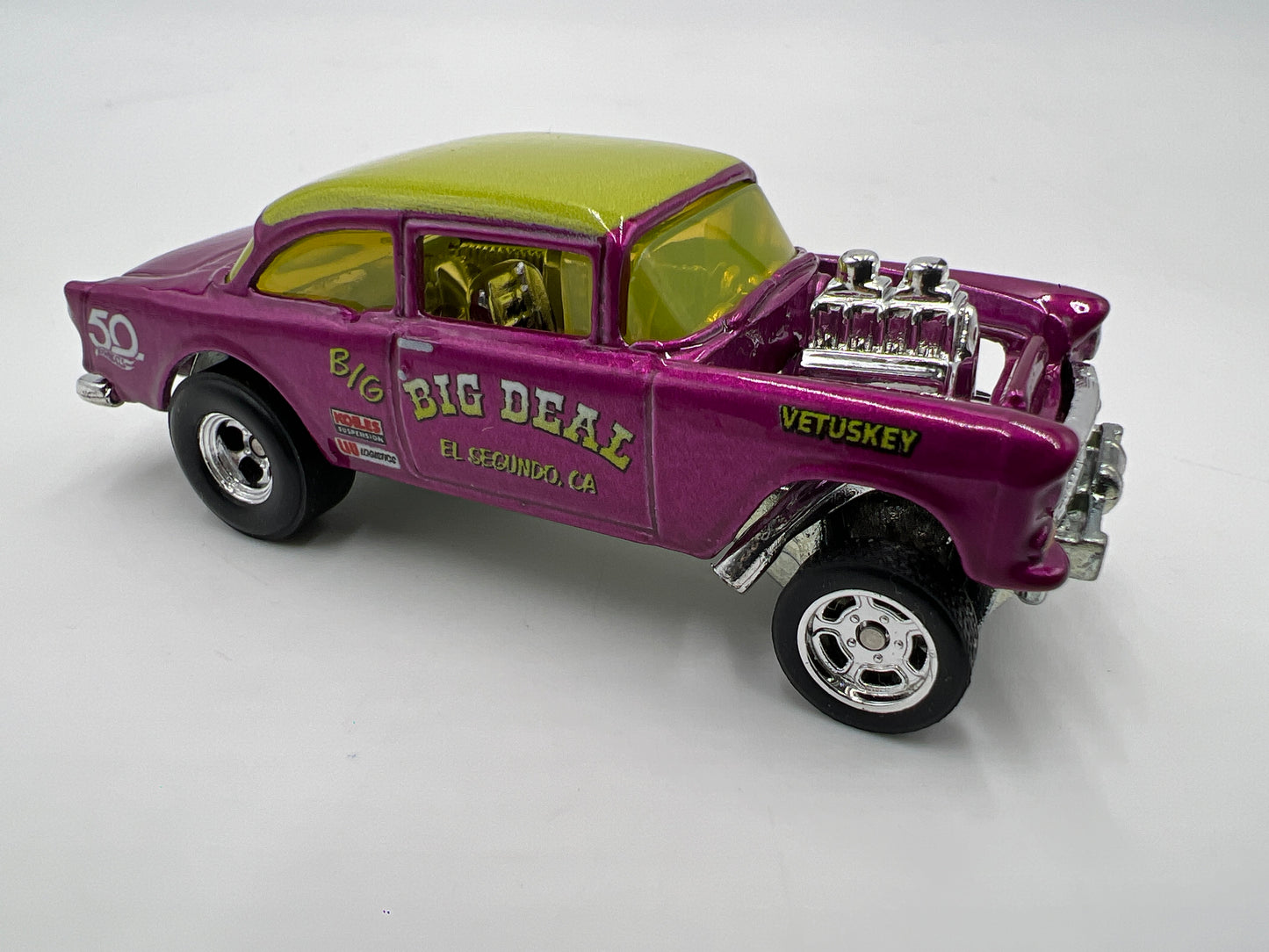 Hot Wheels 50th Favorites Premium 55 Chevy Bel Air Gasser Purple Loose