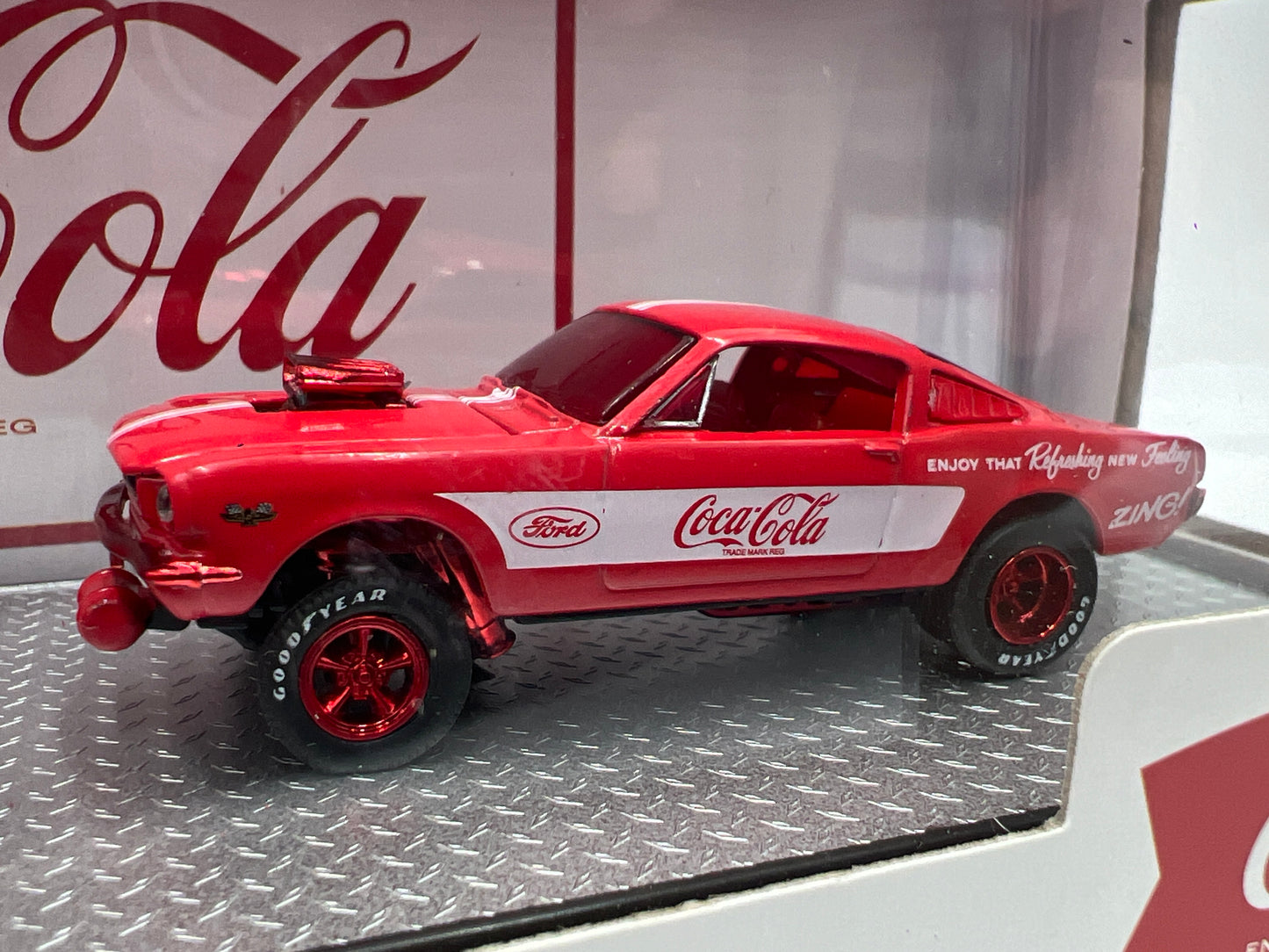 M2 Machines Auto Haulers CHASE Coca Cola 1970 Ford C-950 & 1966 Ford Mustang Gasser TW04