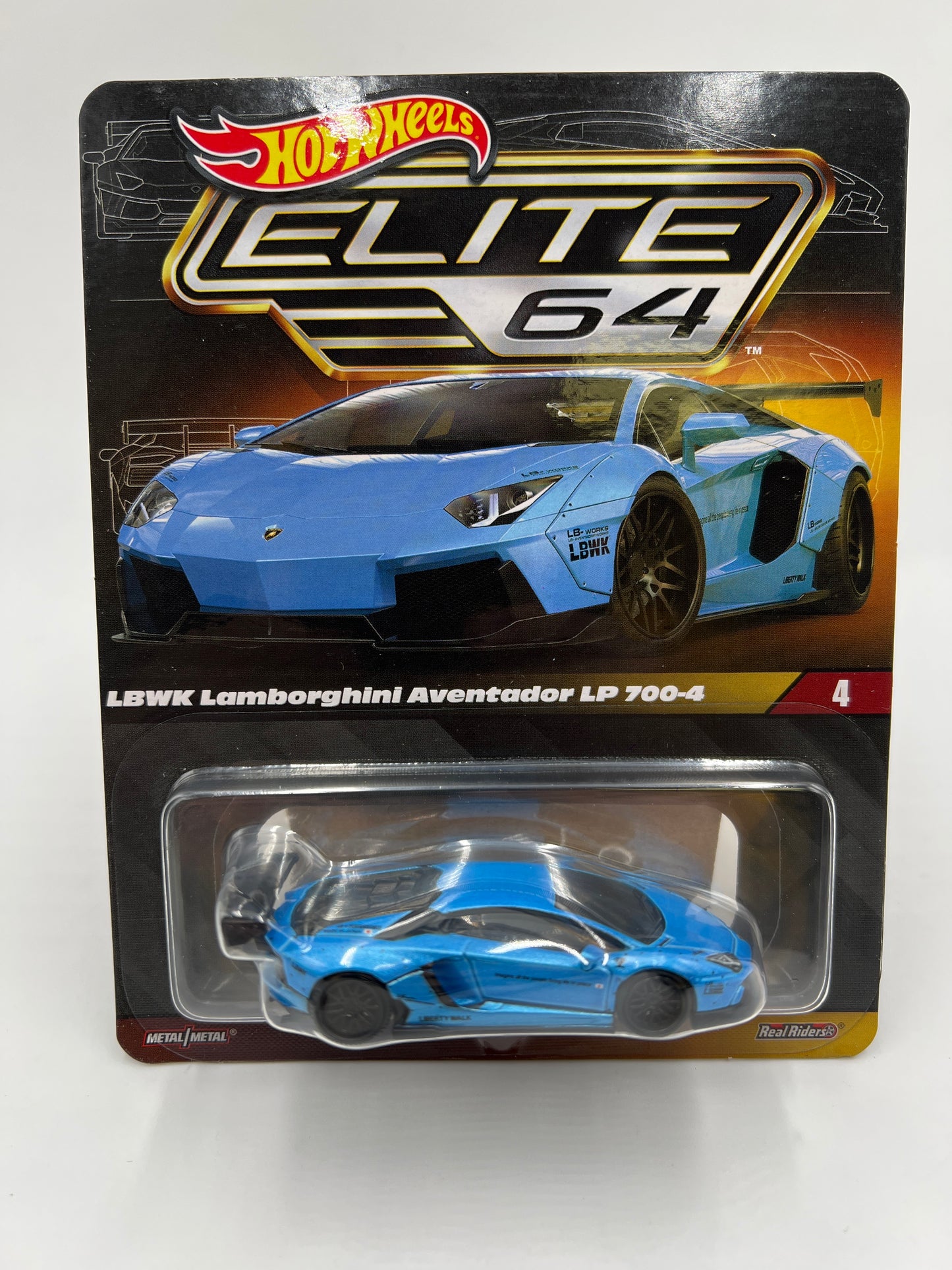 Hot Wheels RLC Elite 64 #4 LBWK Lamborghini Aventador LP 700-4 Blue W/Protector