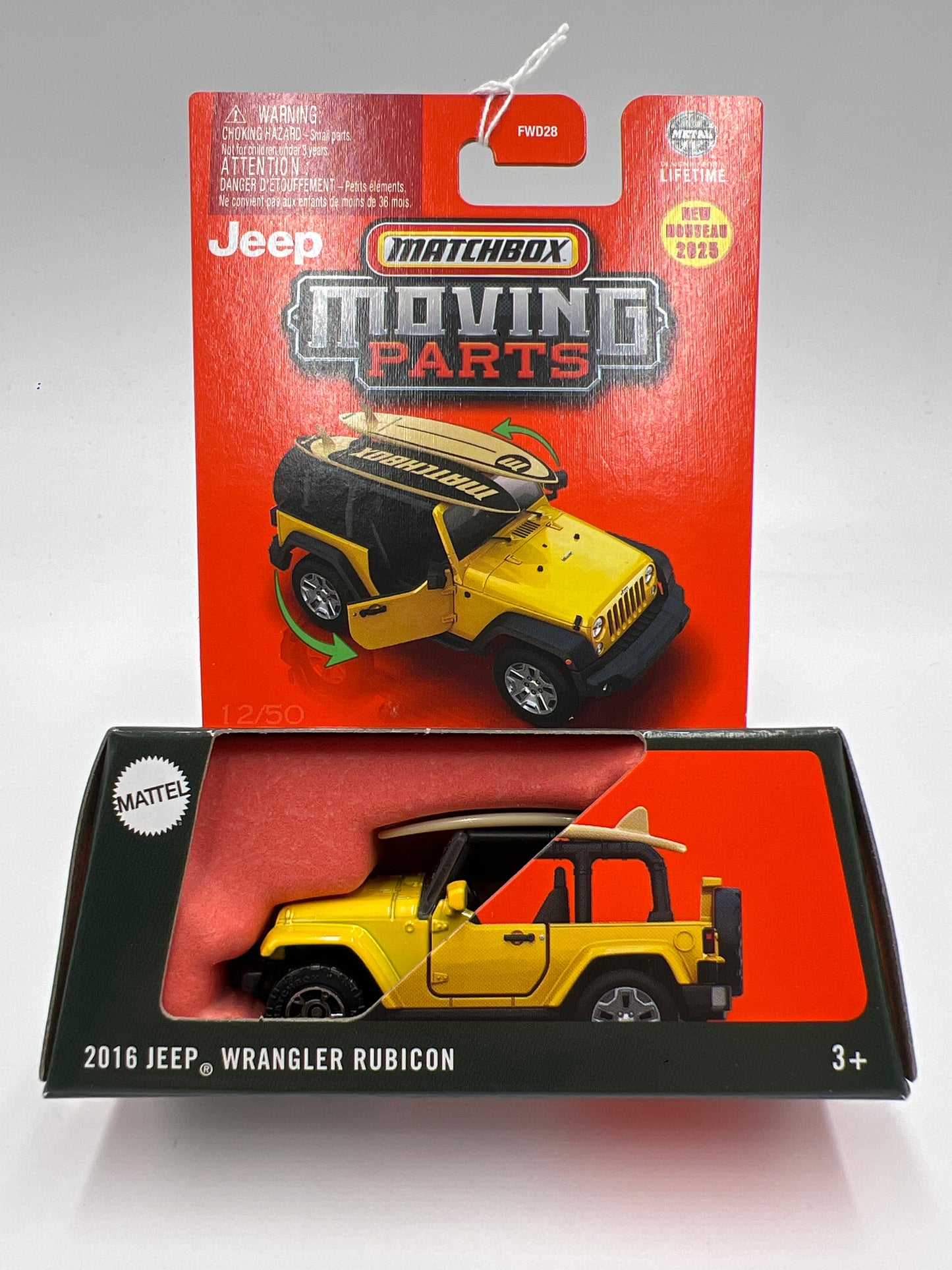 2025 Matchbox Moving Parts #12 2016 Jeep Wrangler Rubicon Yellow 164F