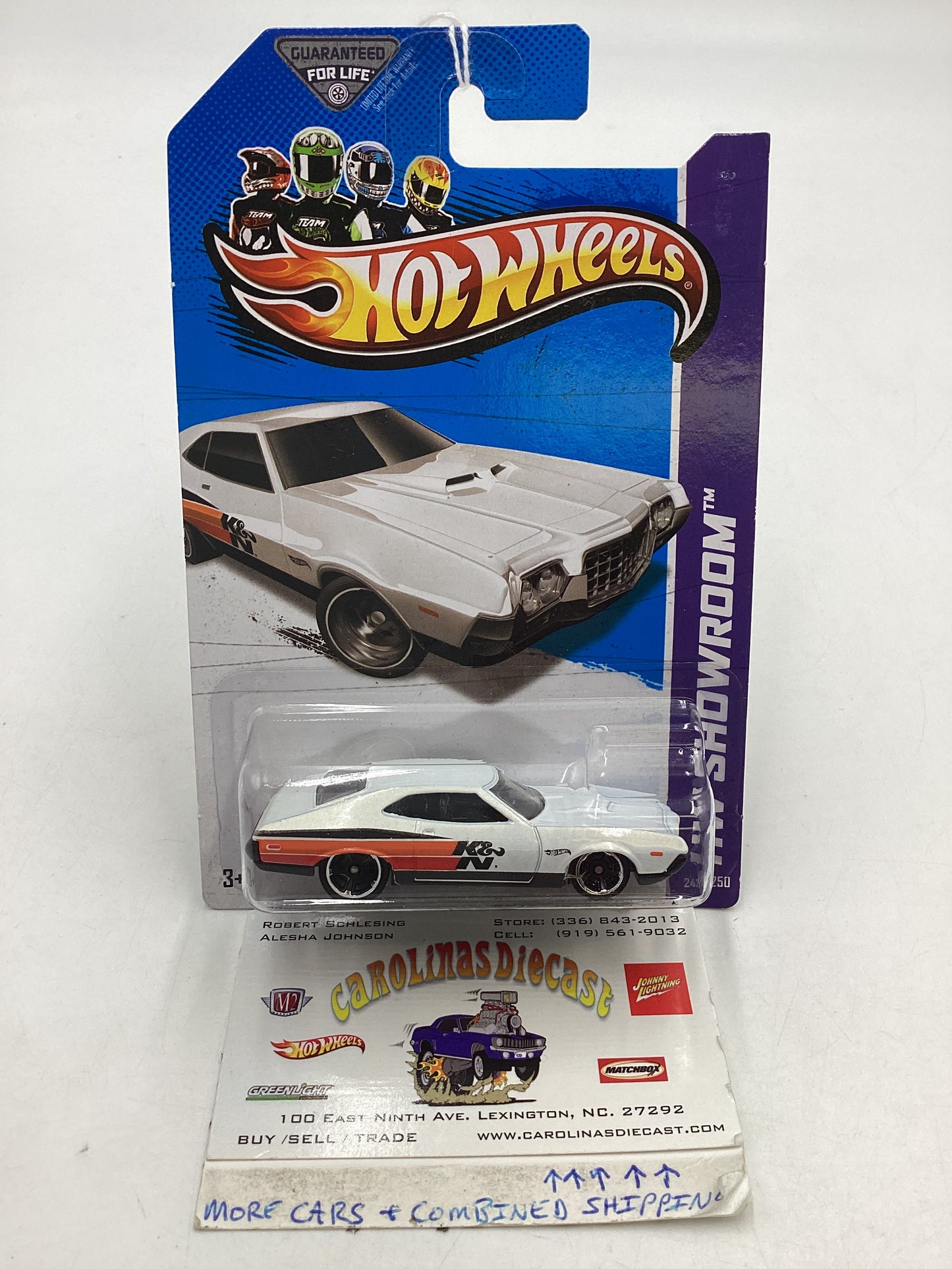 2013 Hot Wheels #242 72 Ford Gran Torino Sport White 20A