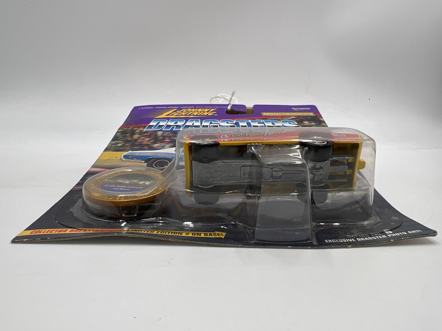 Johnny Lightning Dragsters USA Series 6 #1142 72 Chi-Town Hustler Yellow/Red Bad Card 186B