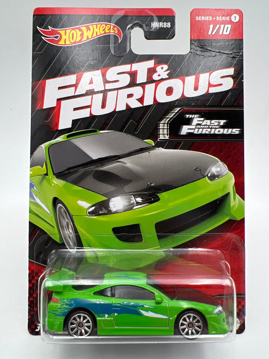 Hot Wheels Fast & Furious Series 1 #1 95 Misubishi Eclipse Green W/Protector