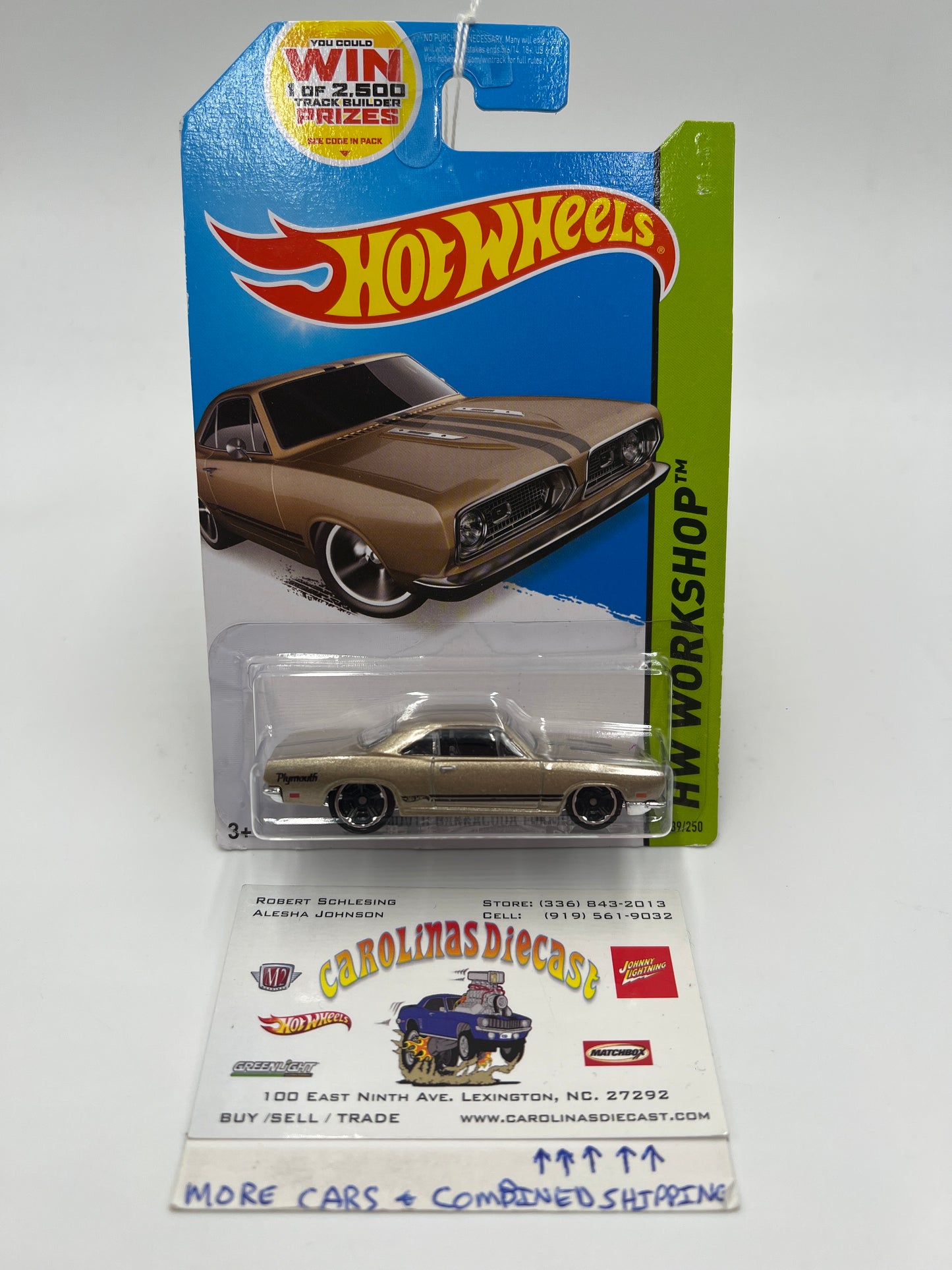 2014 Hot Wheels Workshop #239 68 Plymouth Barracuda Formula S Gold 51D