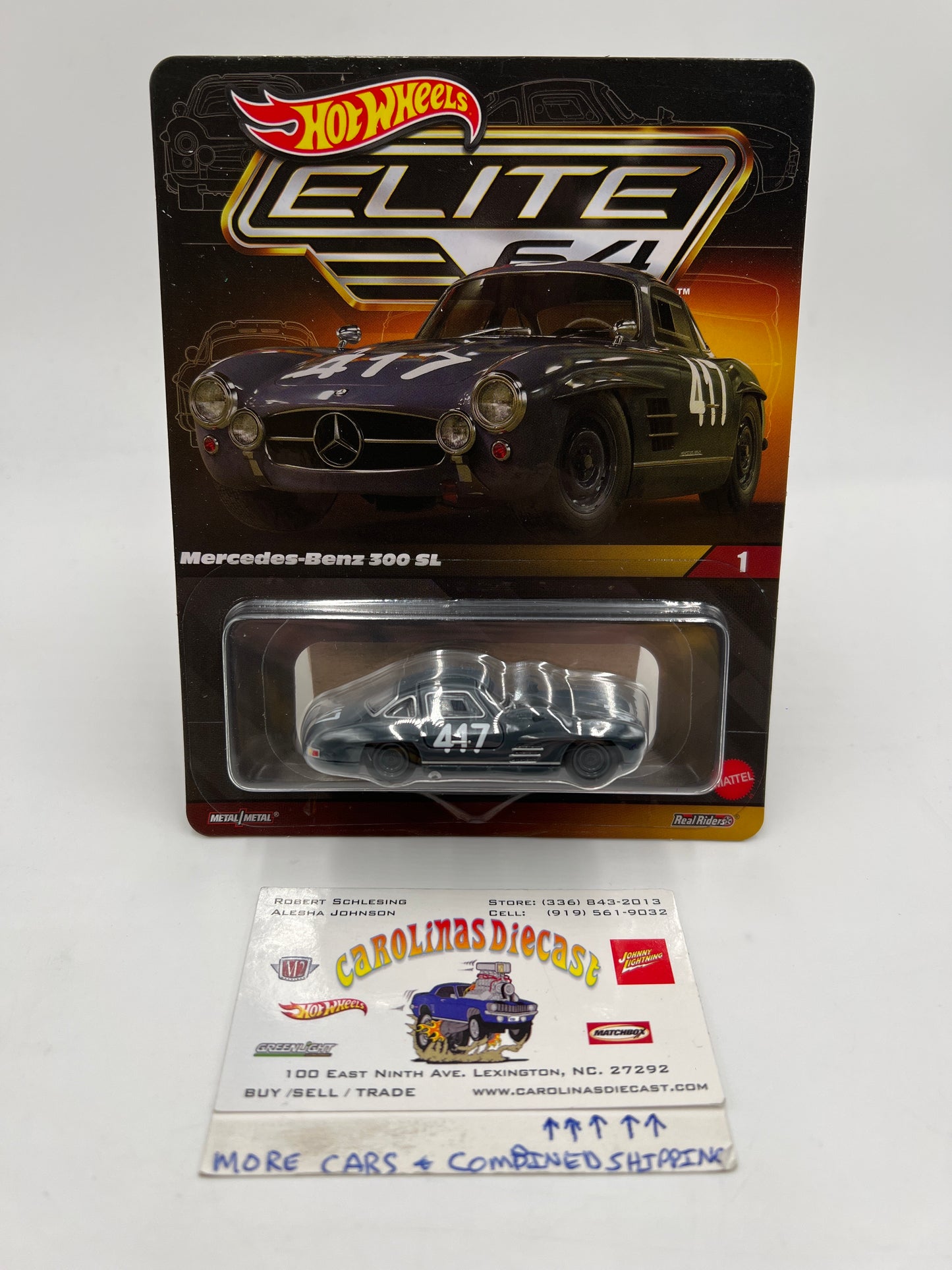Hot Wheels RLC Elite 64 #1 Mercedes-Benz 300 SL Gray W/Protector