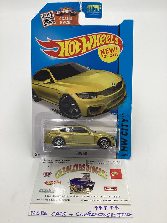 2015 Hot wheels #24 BMW M4 Gold