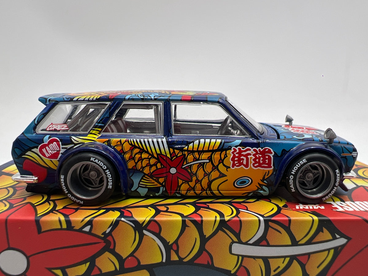 Mini GT x Kaido House #248 Datsun Kaido 510 Wagon Koi Wagon V1 Blue