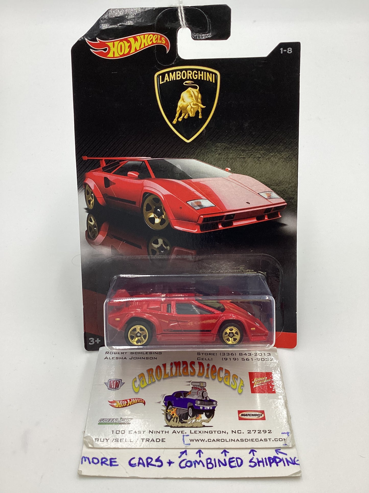 2017 Hot Wheels Lamborghini #1 Lamborghini Countach LP500 152C