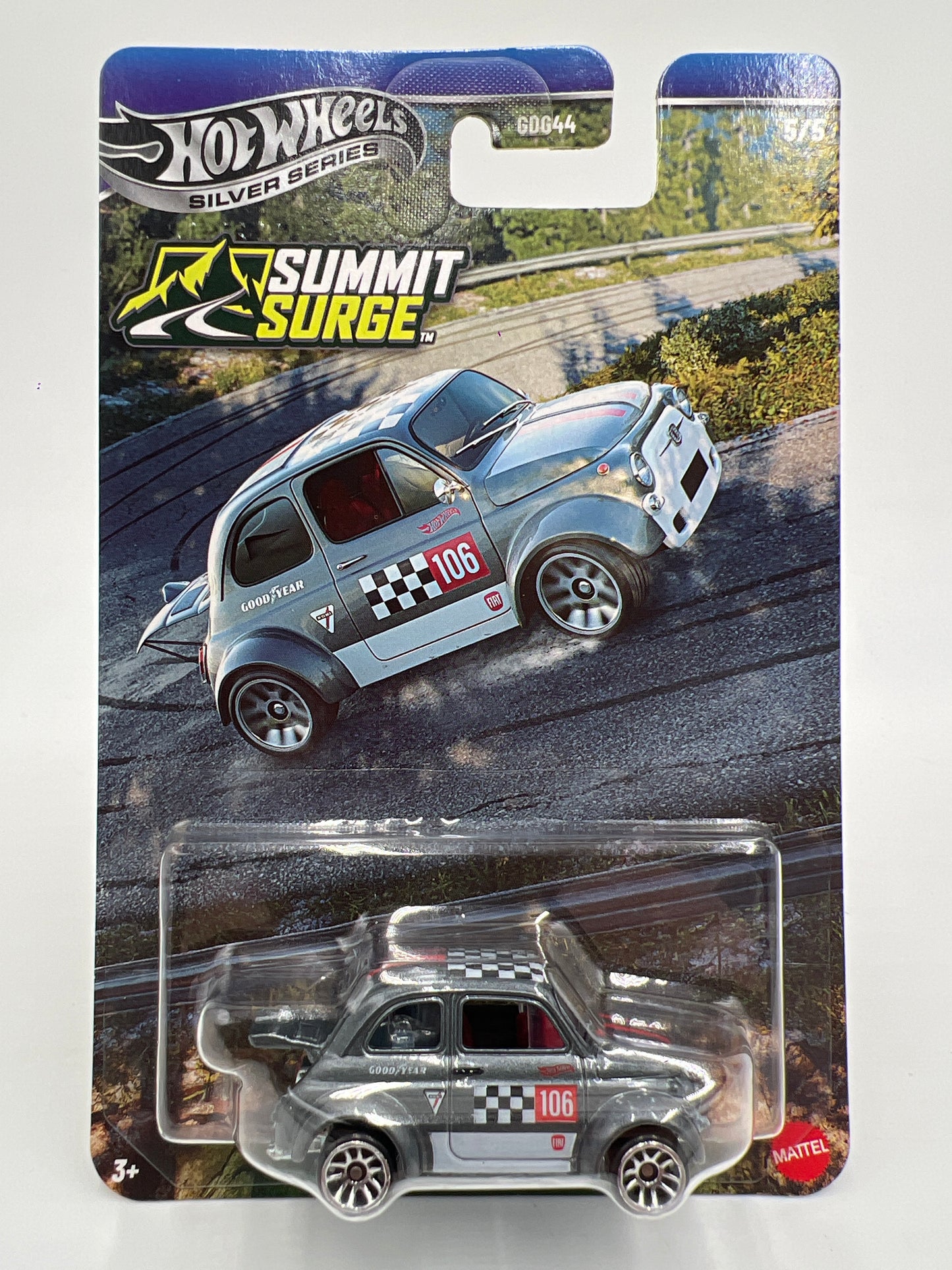 2026 Hot Wheels Silver Series Summit Surge #5 60s Fiat 500D Modificado Gray W/Metal Base 151F