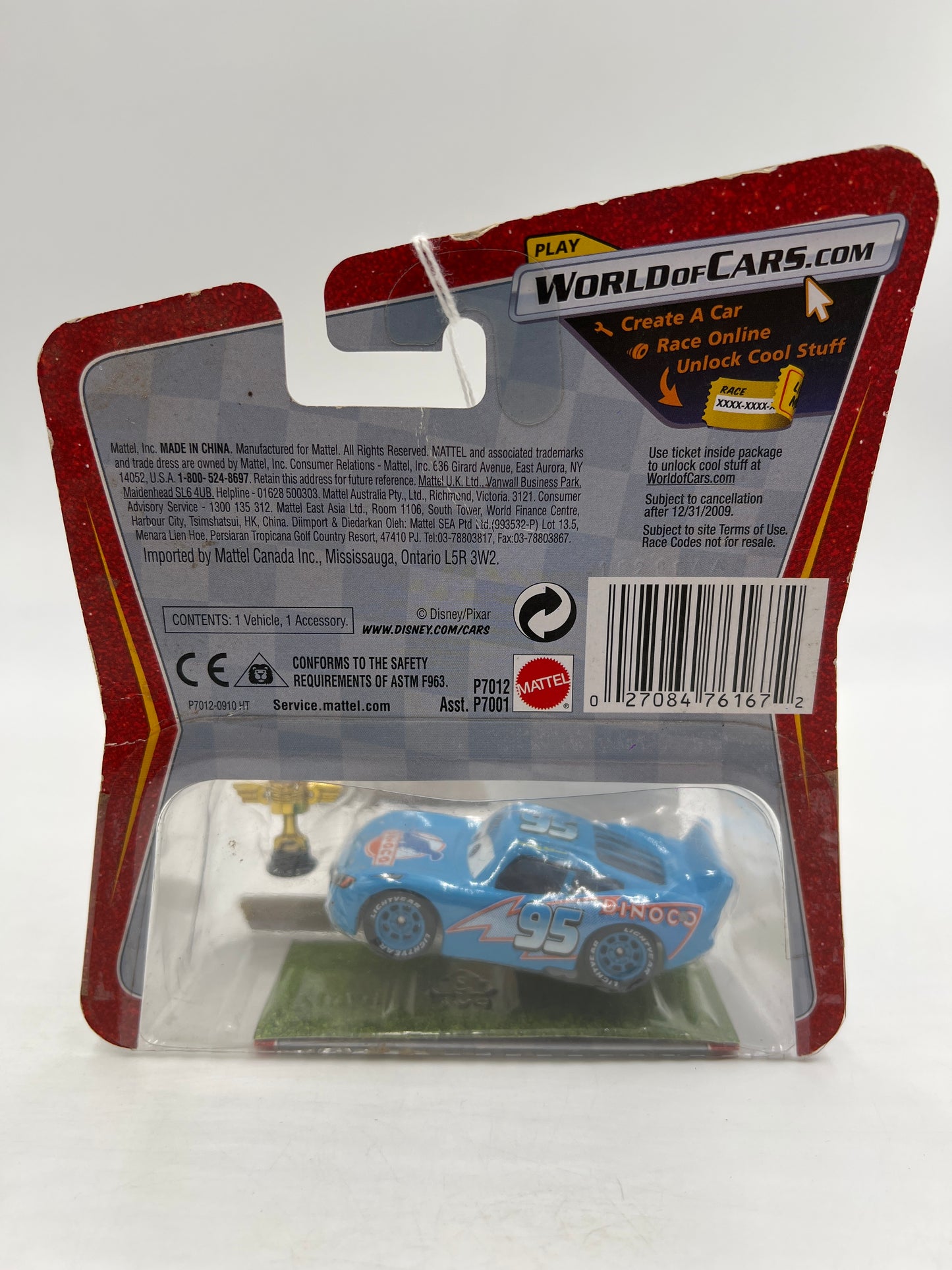 Disney Pixar The World Of Cars #102 CHASE Dinoco Lightning McQueen With Piston Cup