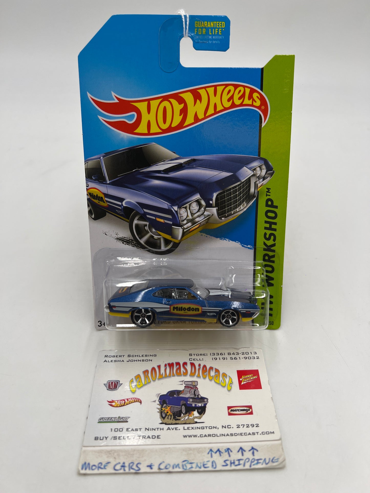 2014 Hot Wheels Workshop #248 72 Ford Gran Torino Sport Blue 22D