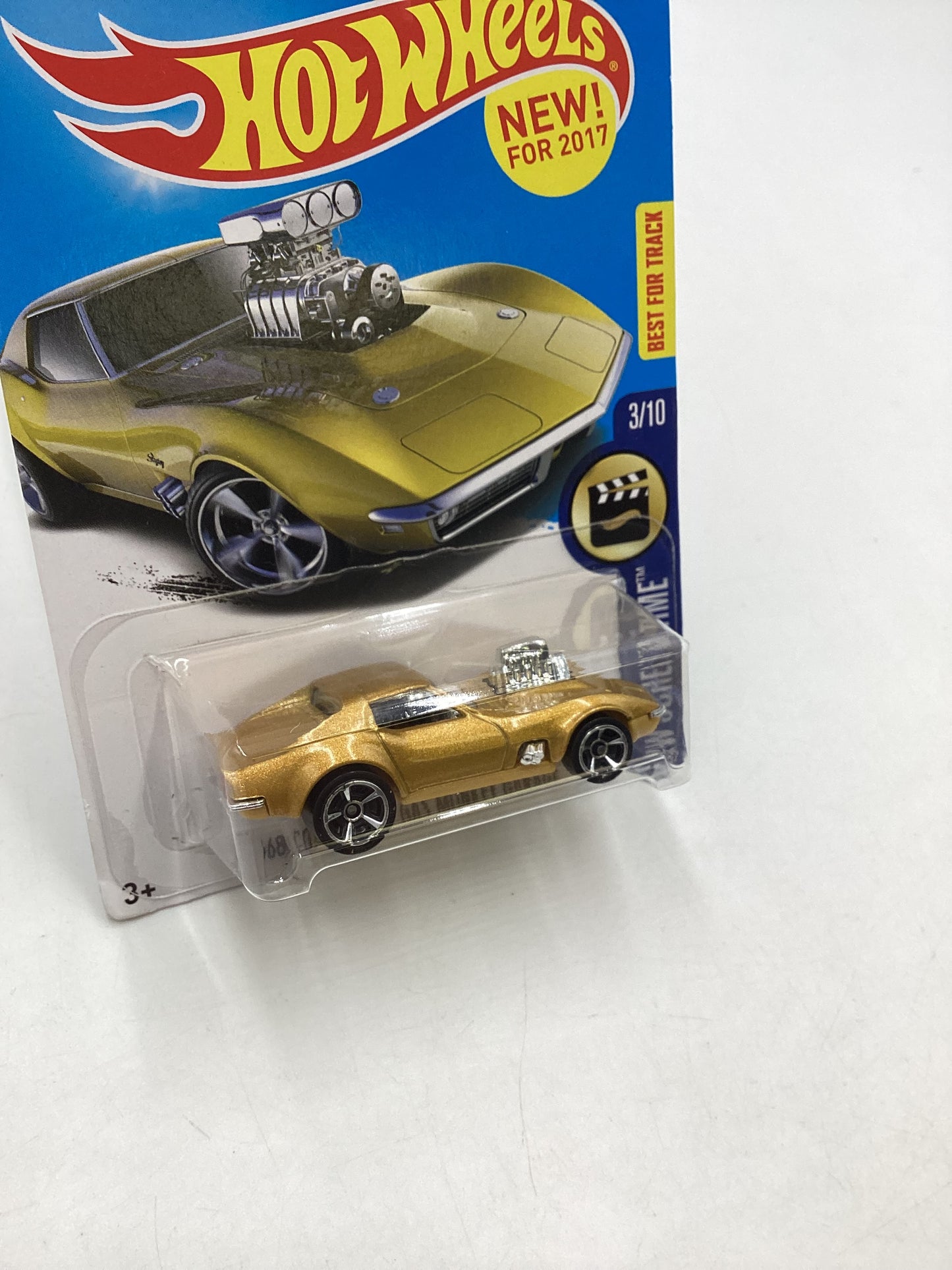 2017 Hot wheels #099 Gold 68 Corvette Gas Monkey Garage 110H