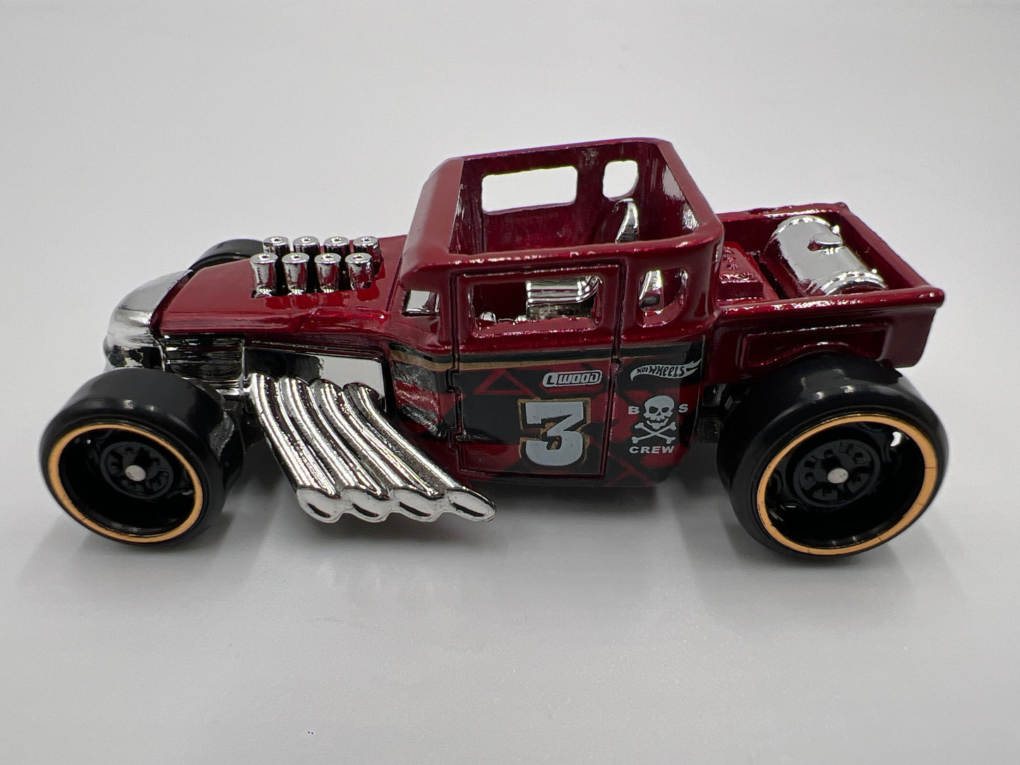 Hot Wheels 1/64 Bone Shaker #3 Red Loose