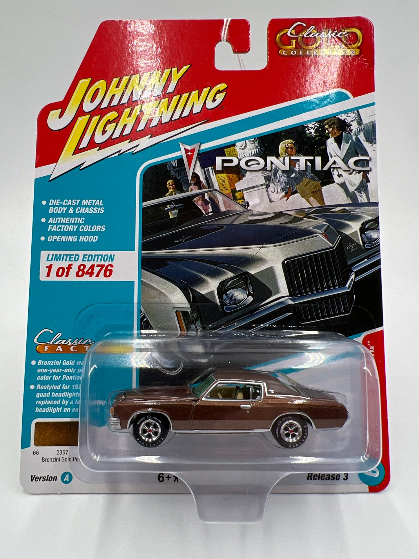 Johnny Lightning Classic Gold Release 3 Version A 1971 Pontiac Grand Prix Bronze Gold 230E