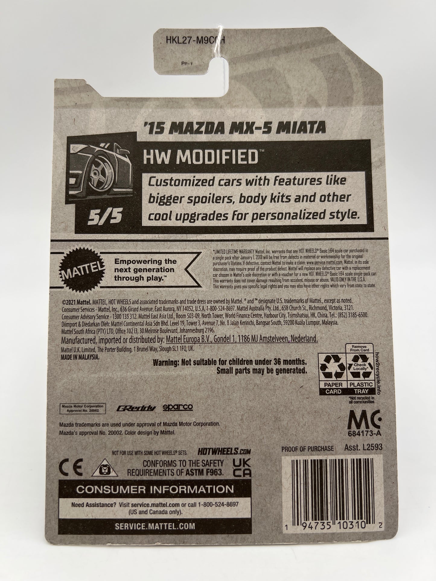 2023 Hot Wheels Walmart Exclusive Zamac 5 #114 15 Mazda MX-5 Miata 145F