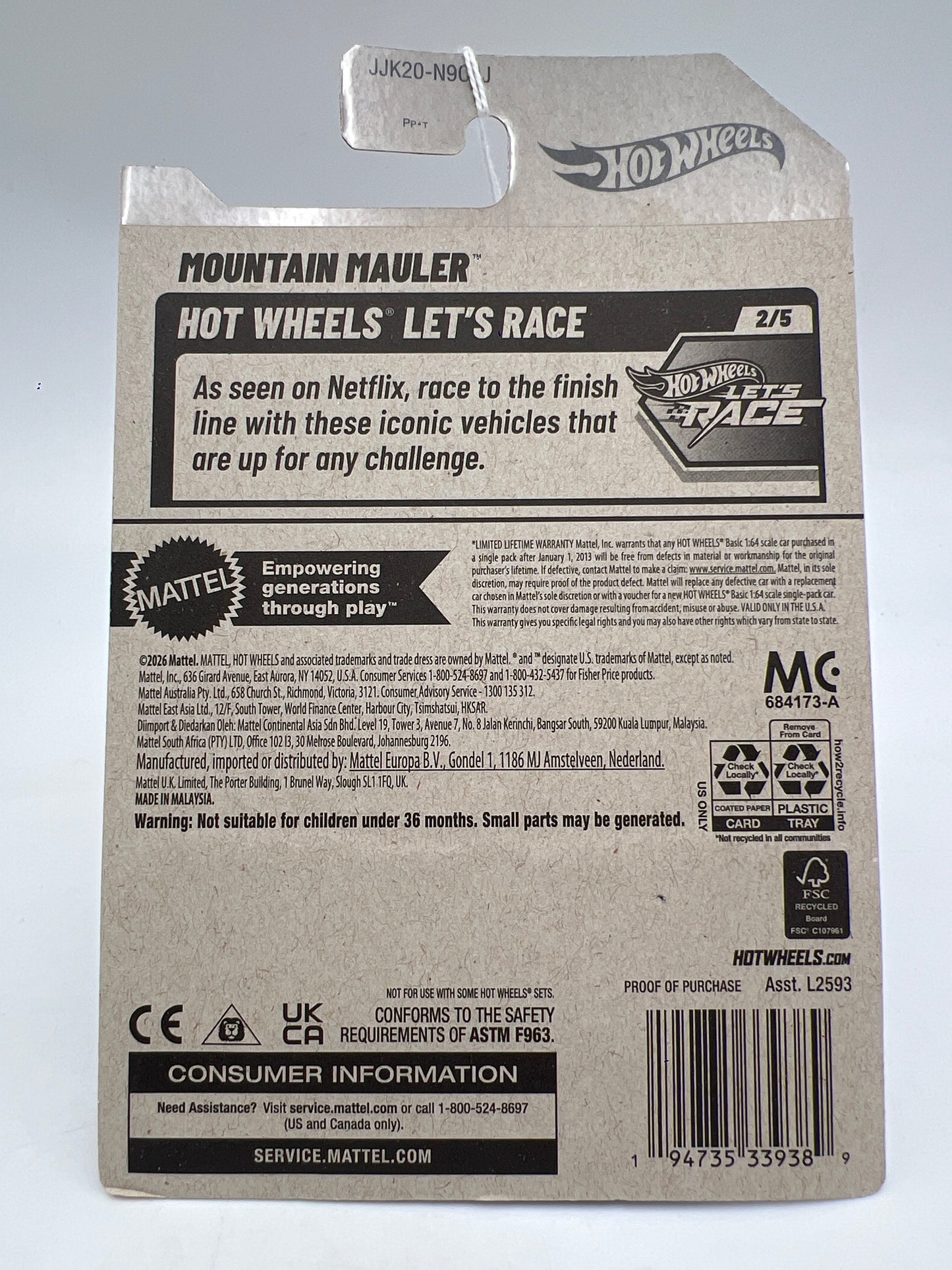 2026 Hot Wheels J Case #179 Mountain Mauler Yellow
