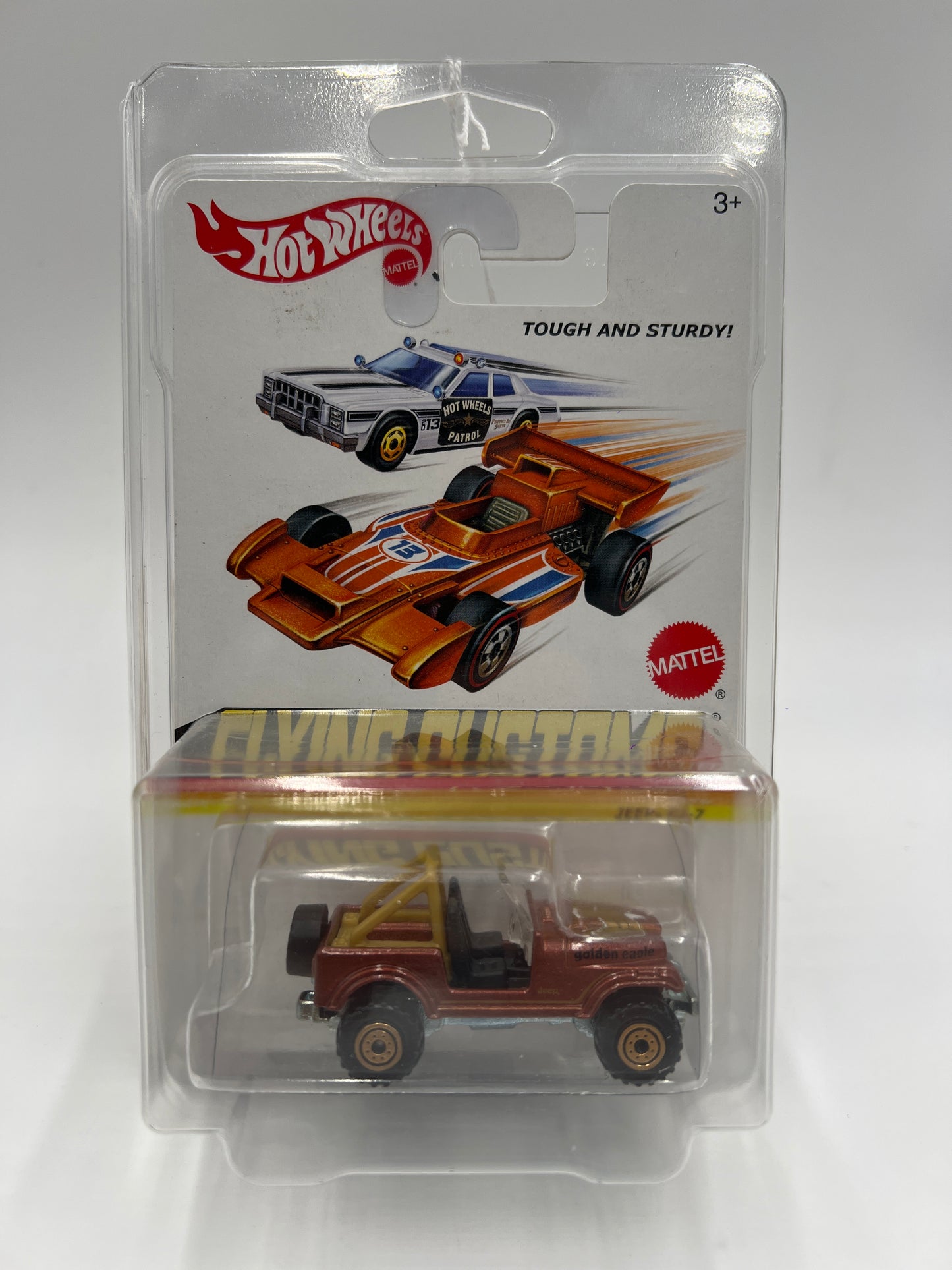2013 Hot Wheels Flying Customs Jeep CJ-7 Brown W/Protector