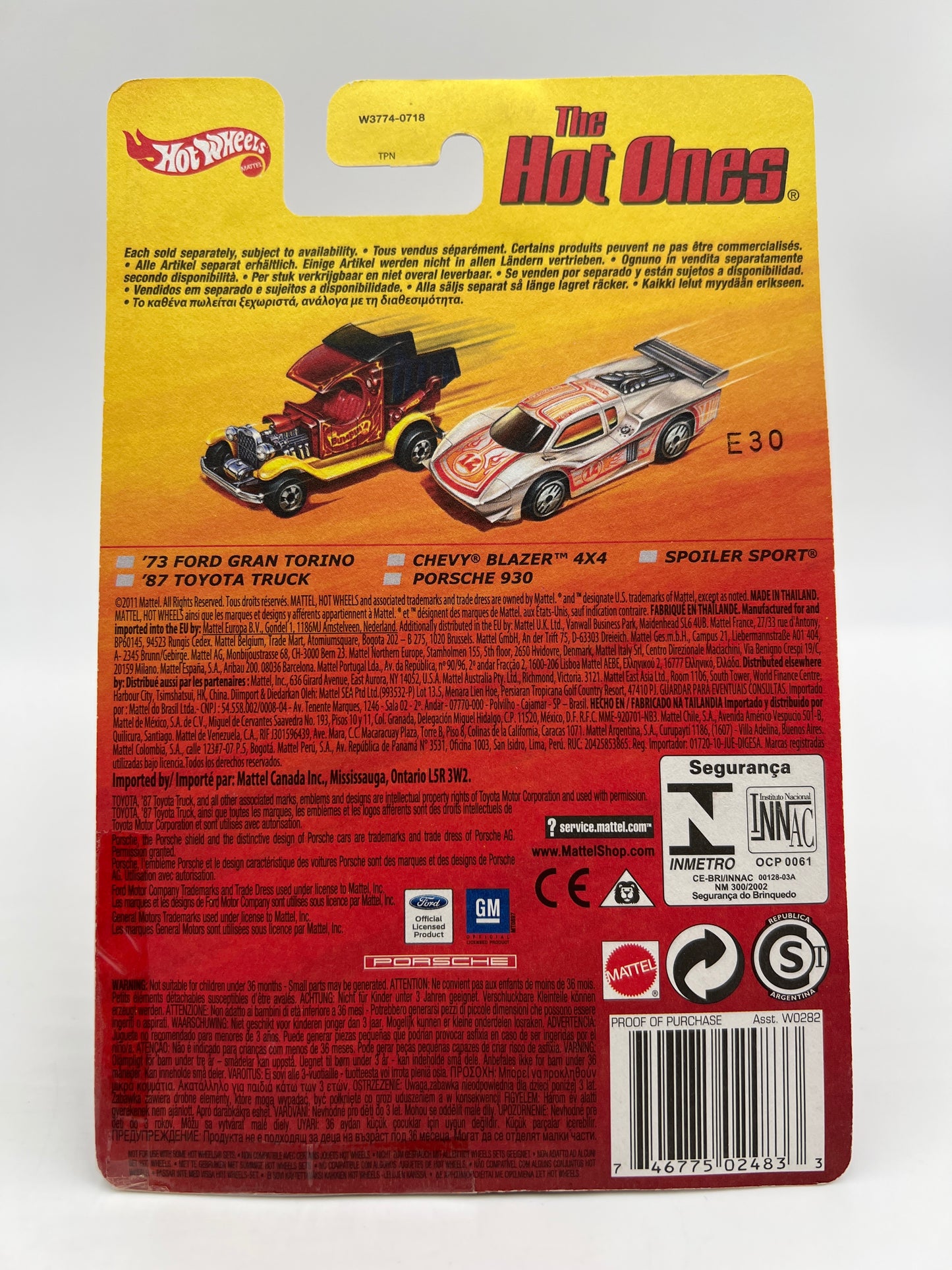 2011 Hot Wheels The Hot Ones Target Exclusive 87 Toyota Truck Red W/Protector VHTF Taped Blister