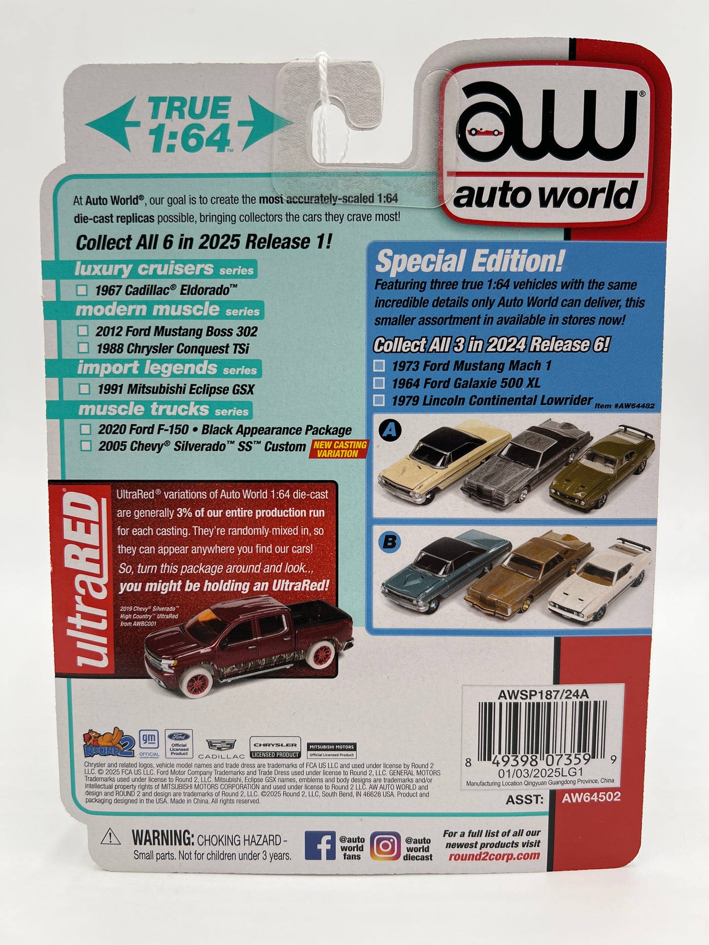 2025 Auto World Modern Muscle Release 1 Version A 1988 Chrysler Conquest TSi Blue 184A