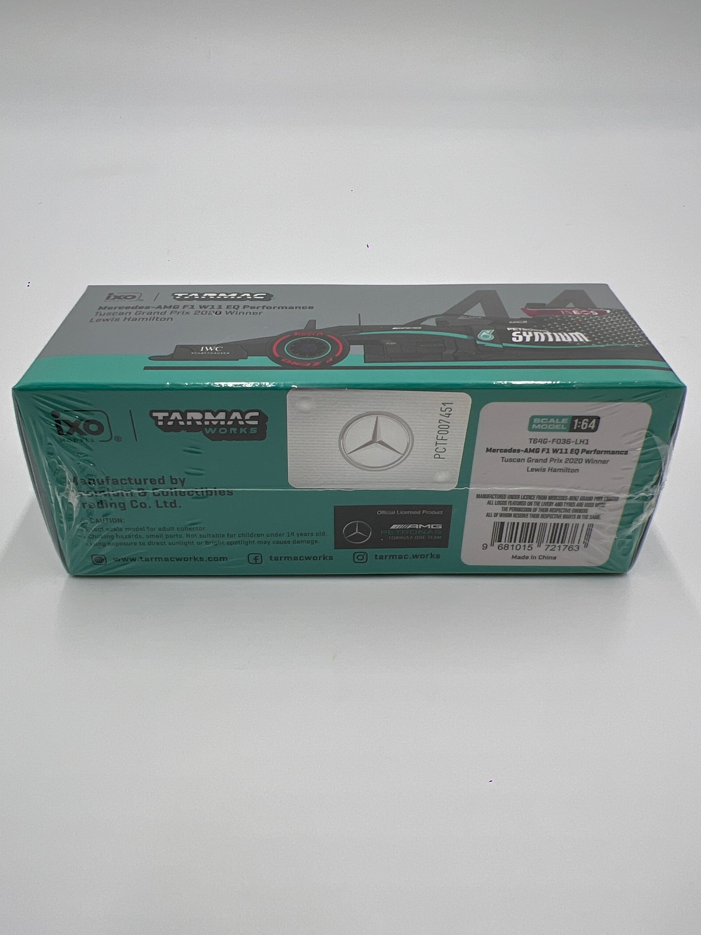 Tarmac Works Global64 IXO Models Lewis Hamilton Mercedes-AMG F1 W11 EQ Performance Tuscan Grand Prix 2020 Winner Sealed